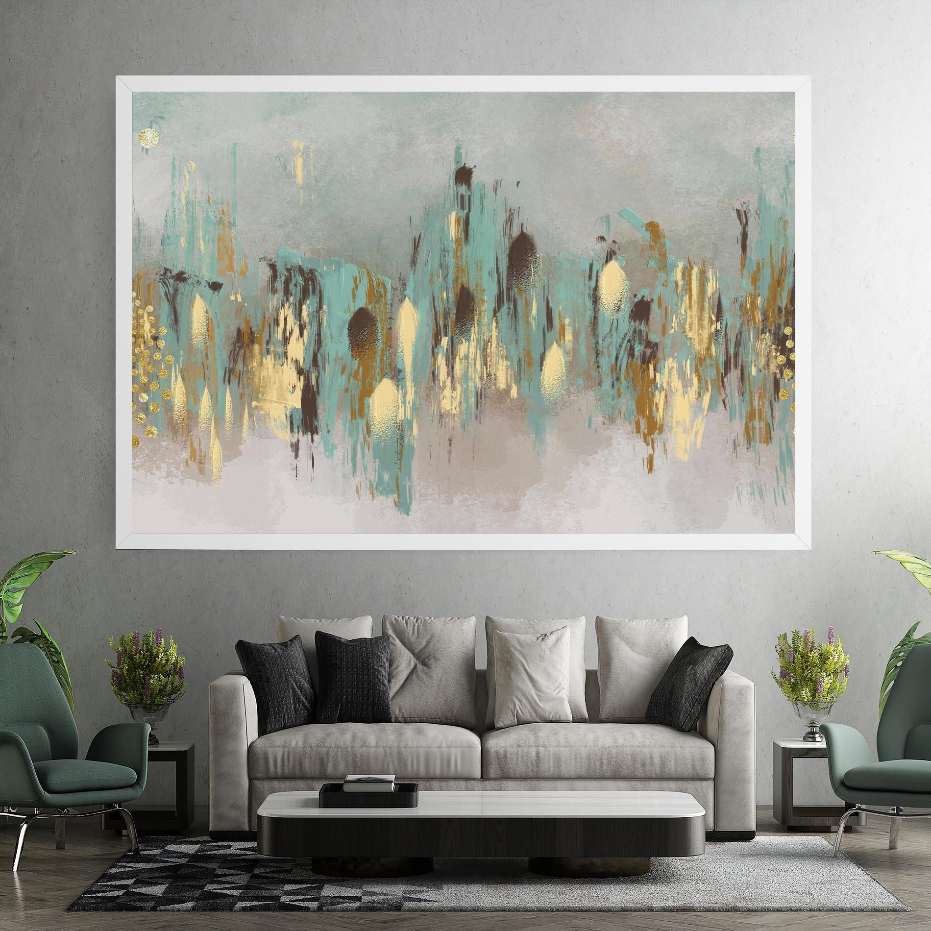 Leinwandbild Gold Spiral Points mockup 7