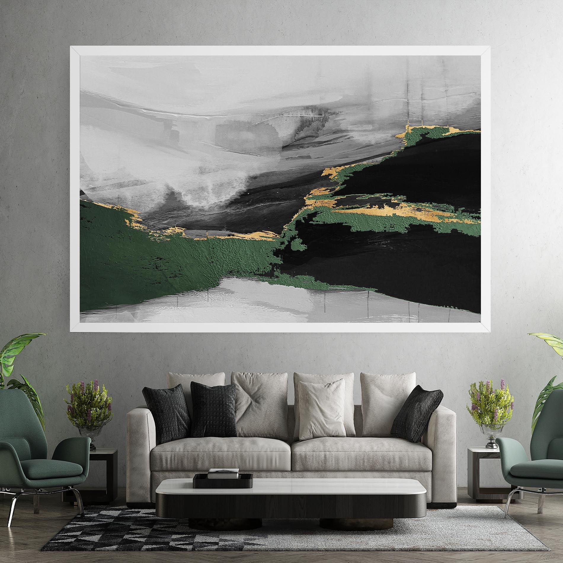 Grey With Green Painting mockup 7