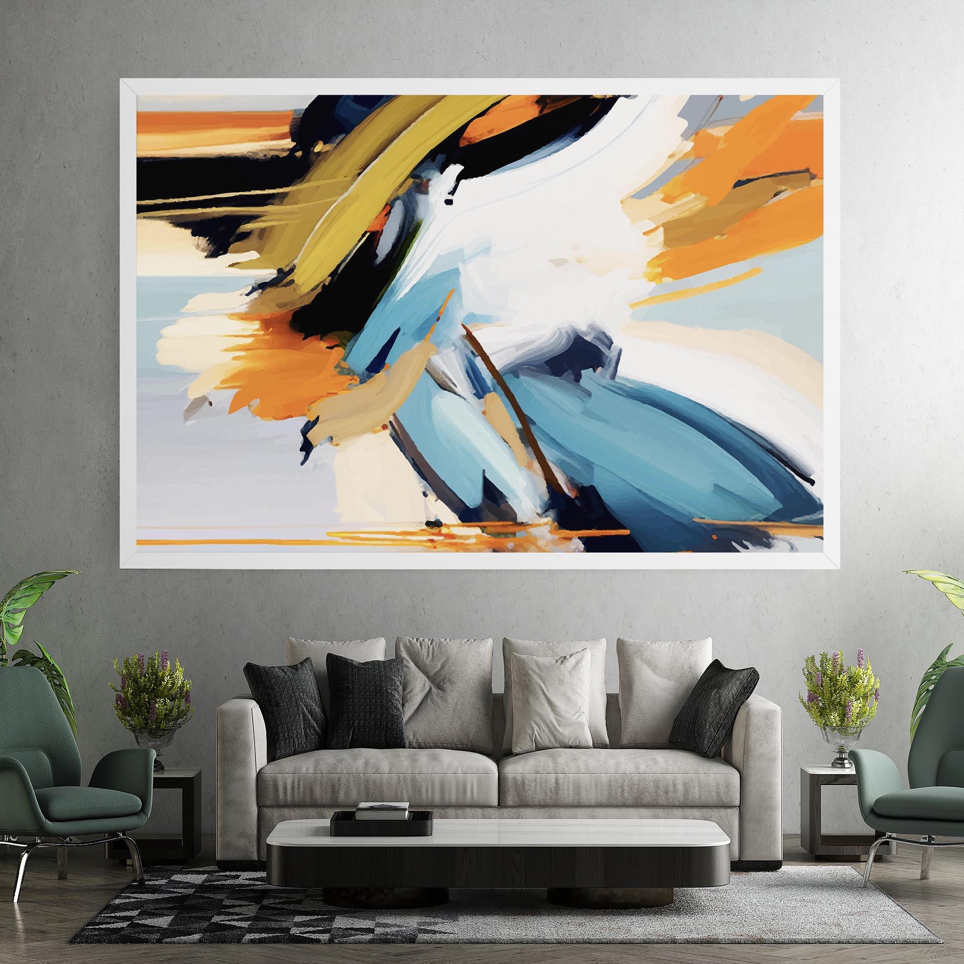 Leinwandbild Orange Blue Art mockup 7