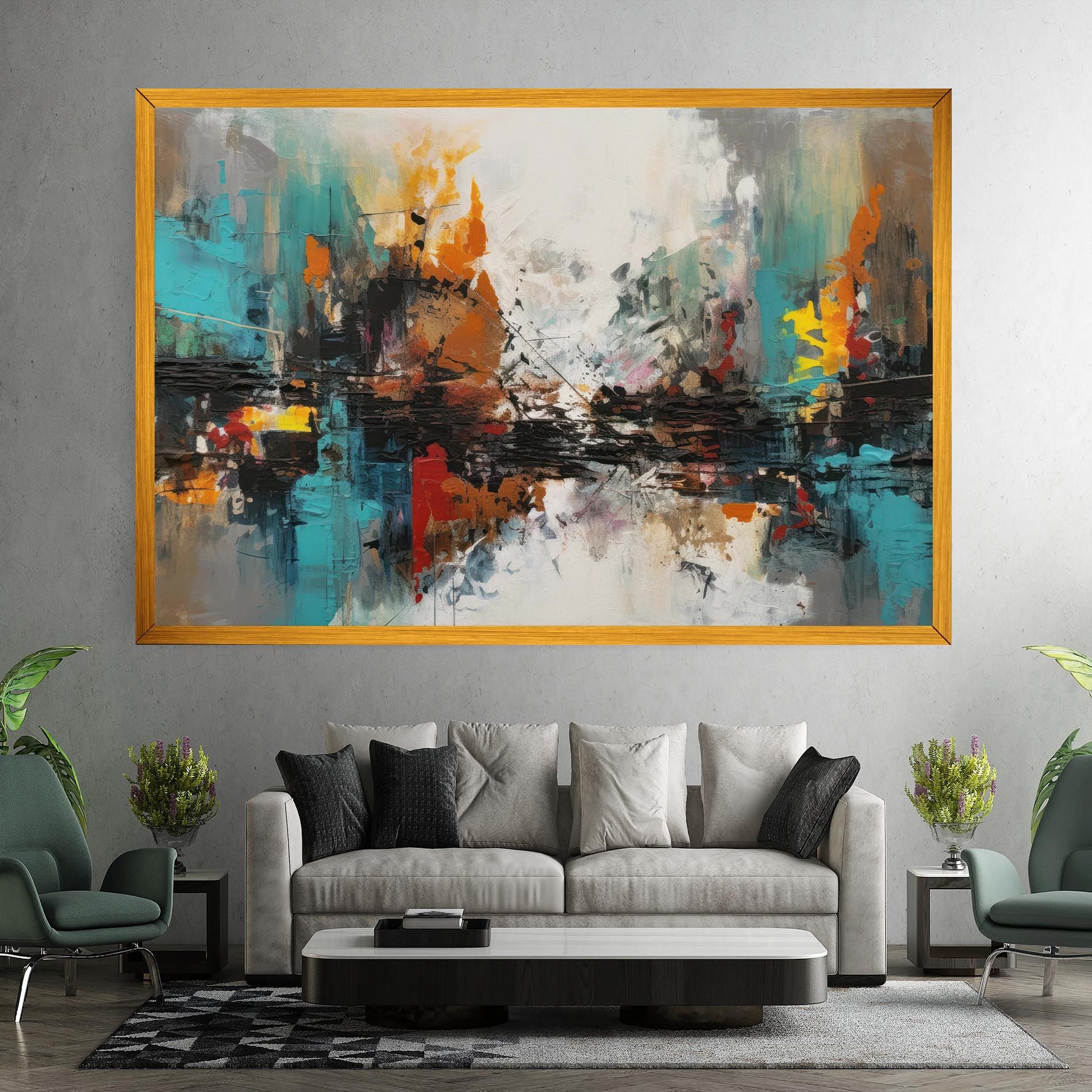 Abstract City Painting mockup 7