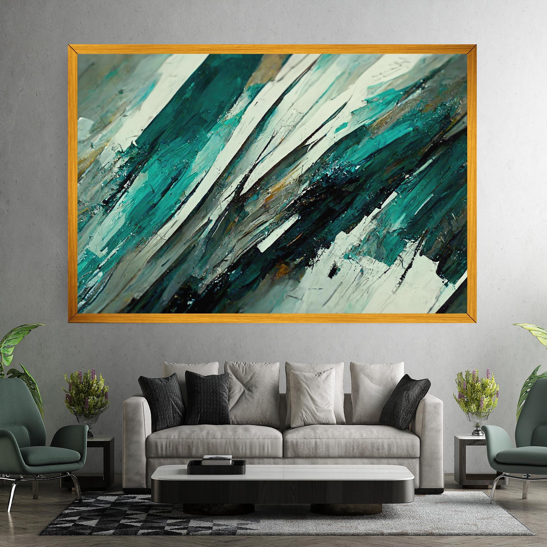 Leinwandbild Abstract Green Artwork mockup 7