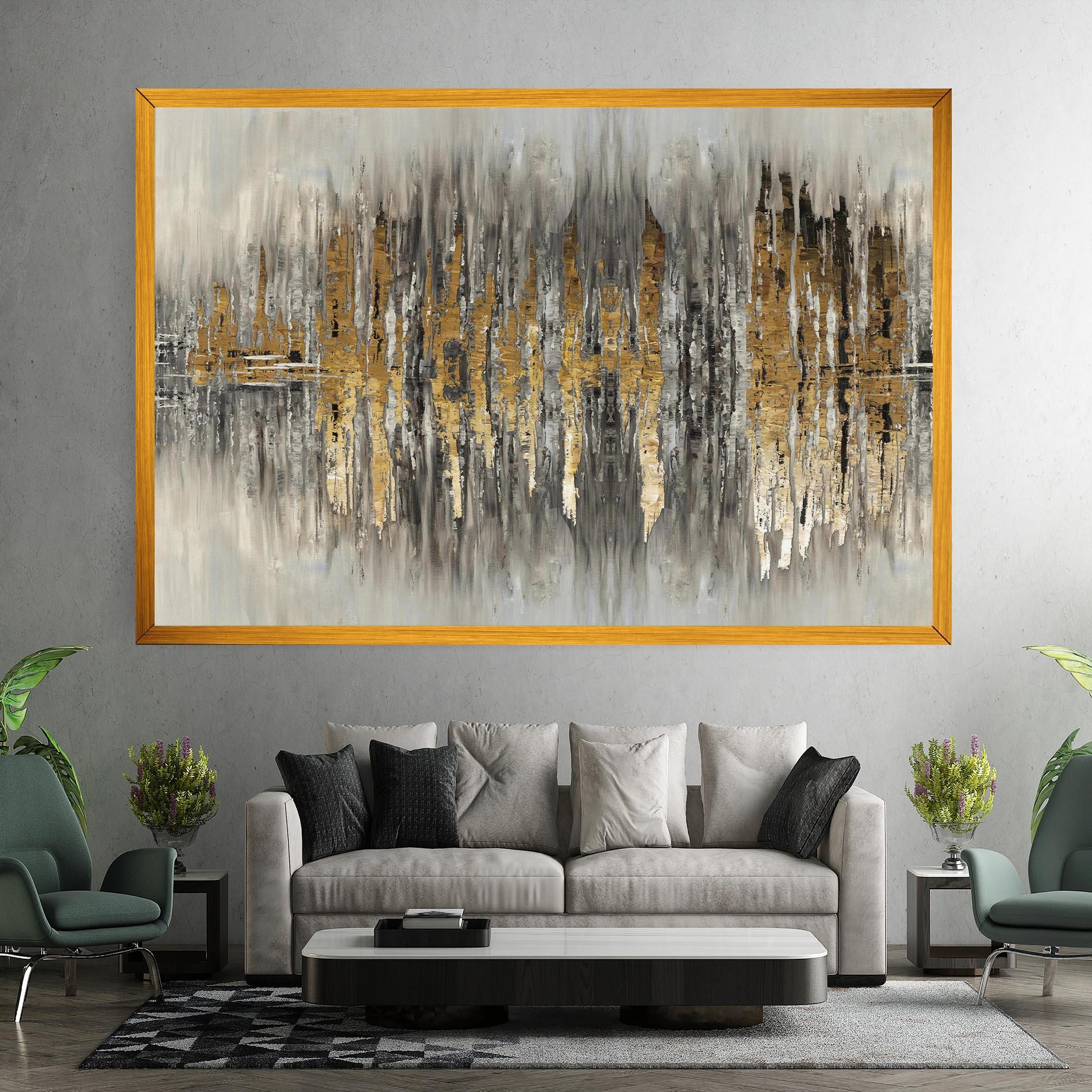 Leinwandbild Acrylic Silver Paint mockup 7