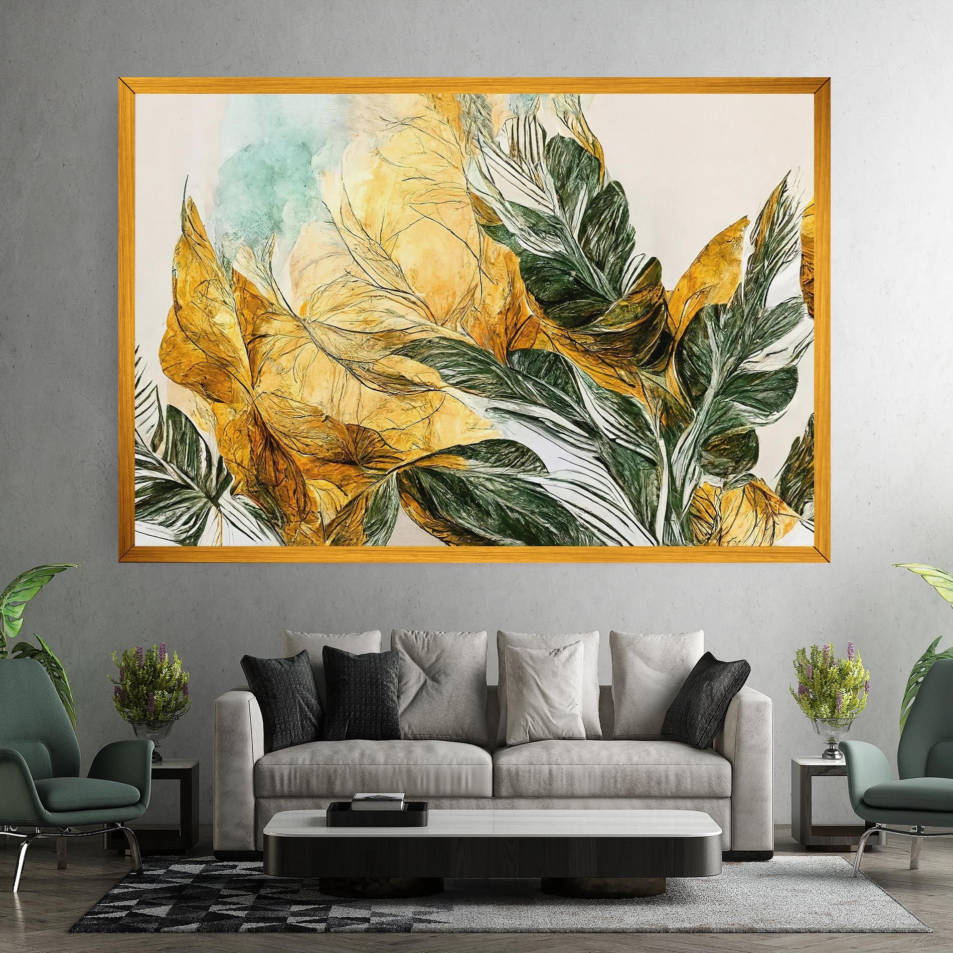 Gold And Green Leafes mockup 7