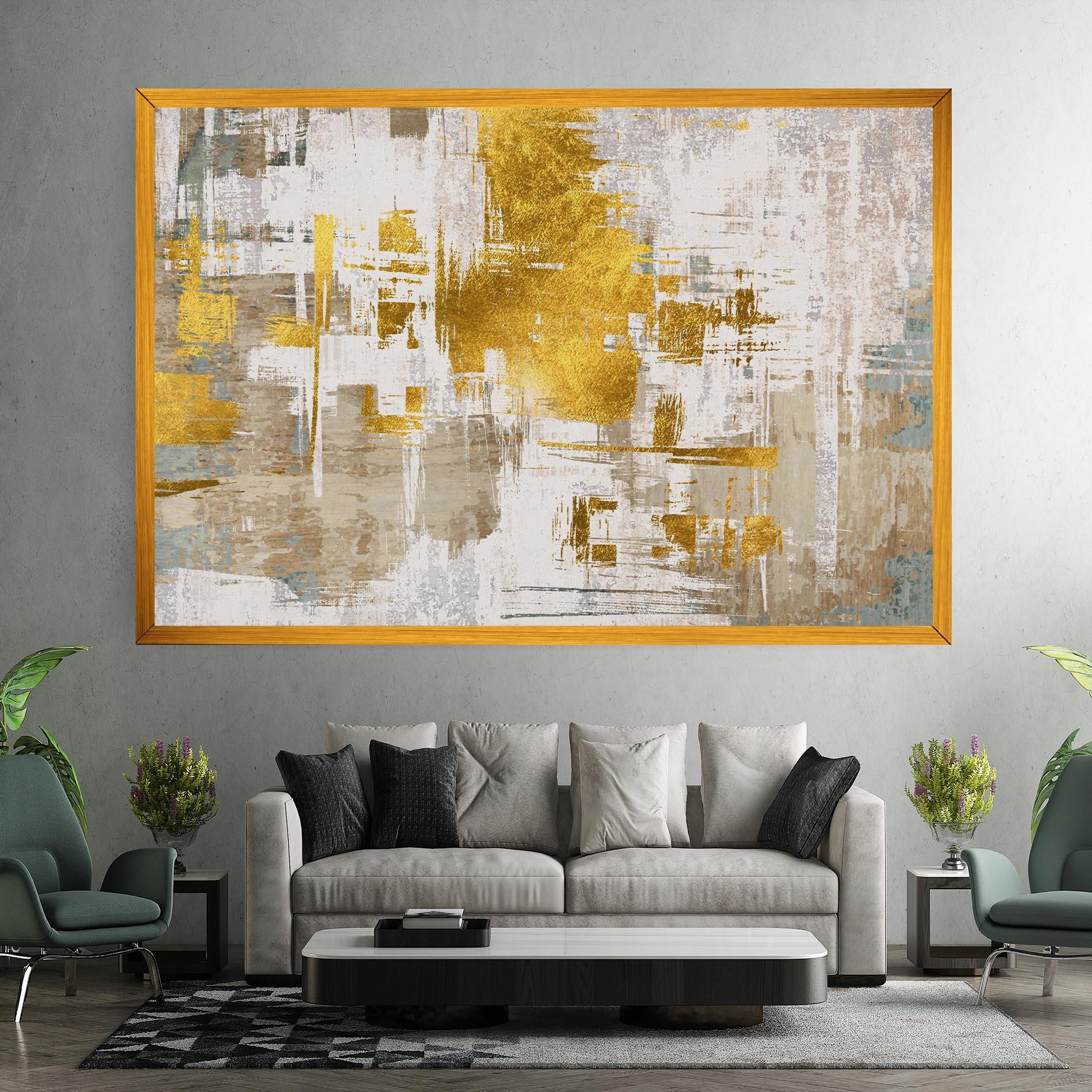 Leinwandbild Gold And White Brush mockup 7