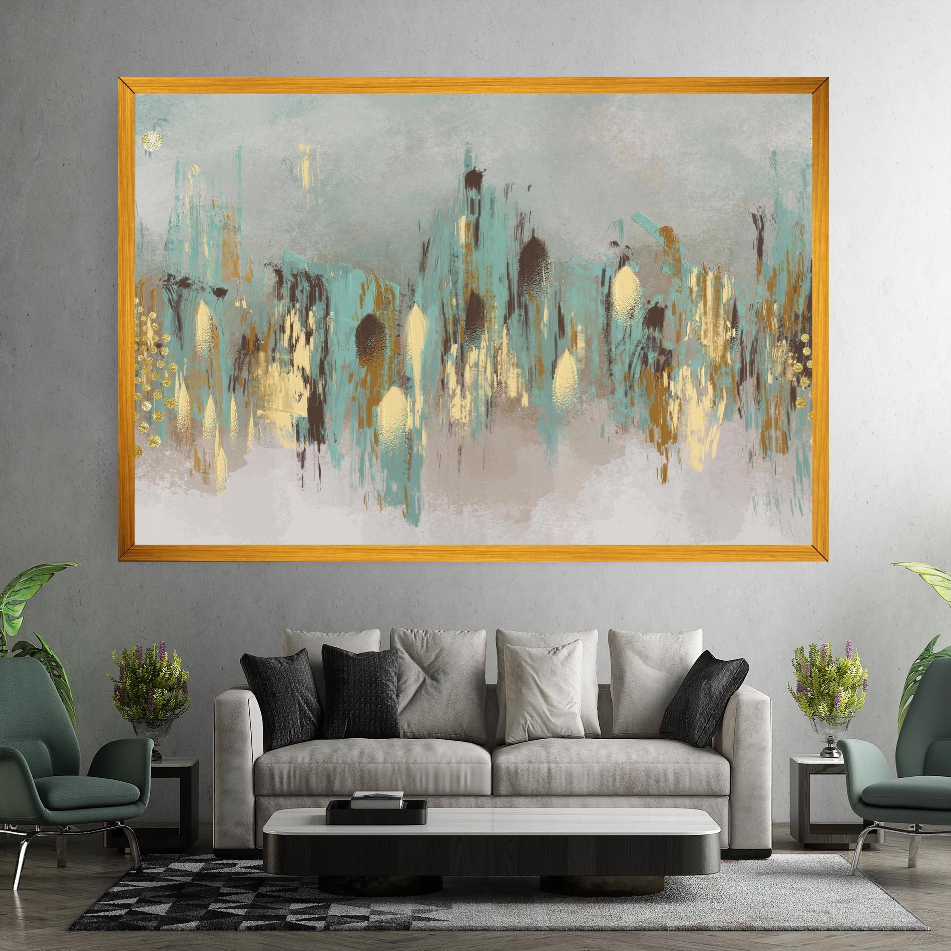 Leinwandbild Gold Spiral Points mockup 7