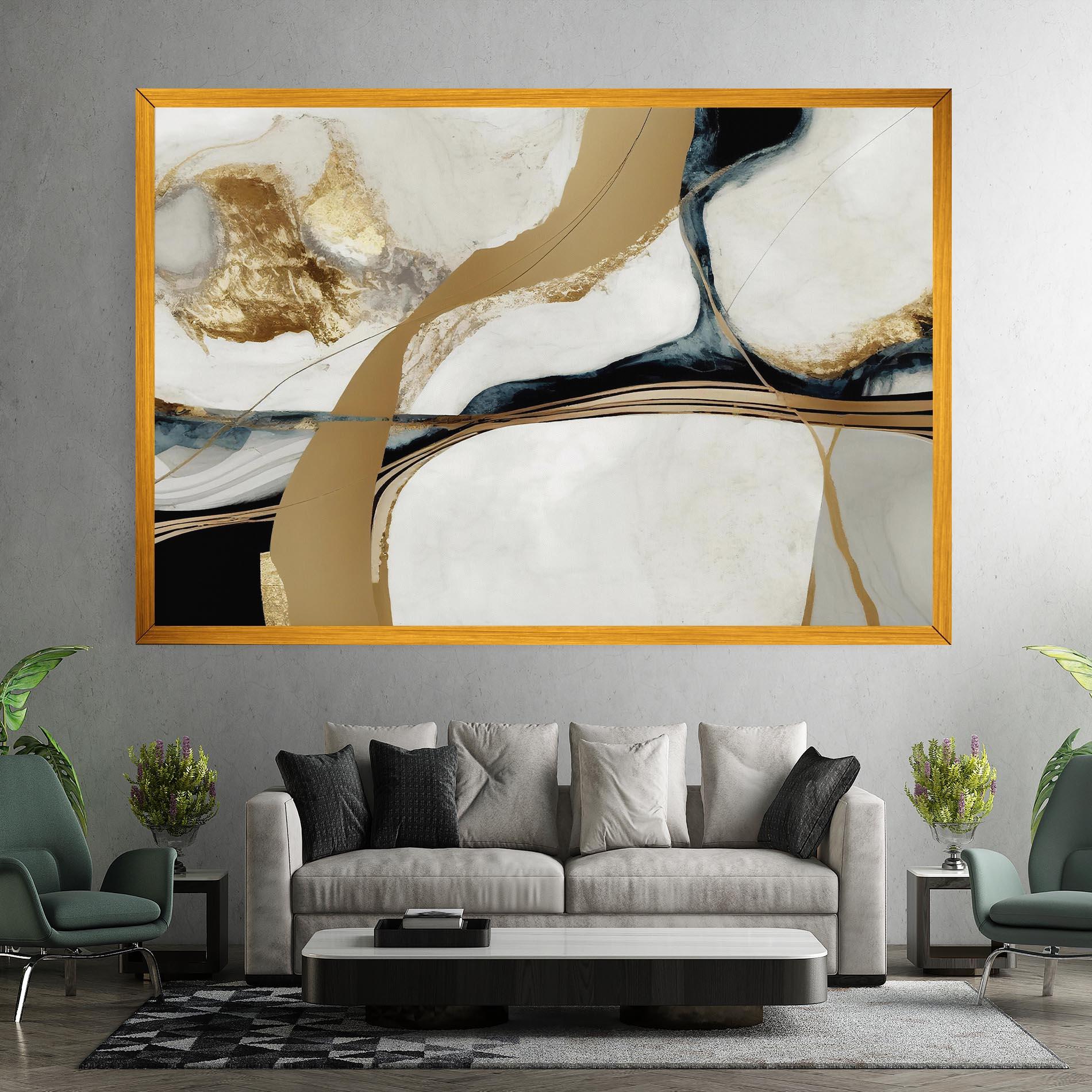 Leinwandbild Golden Blue Marble mockup 7