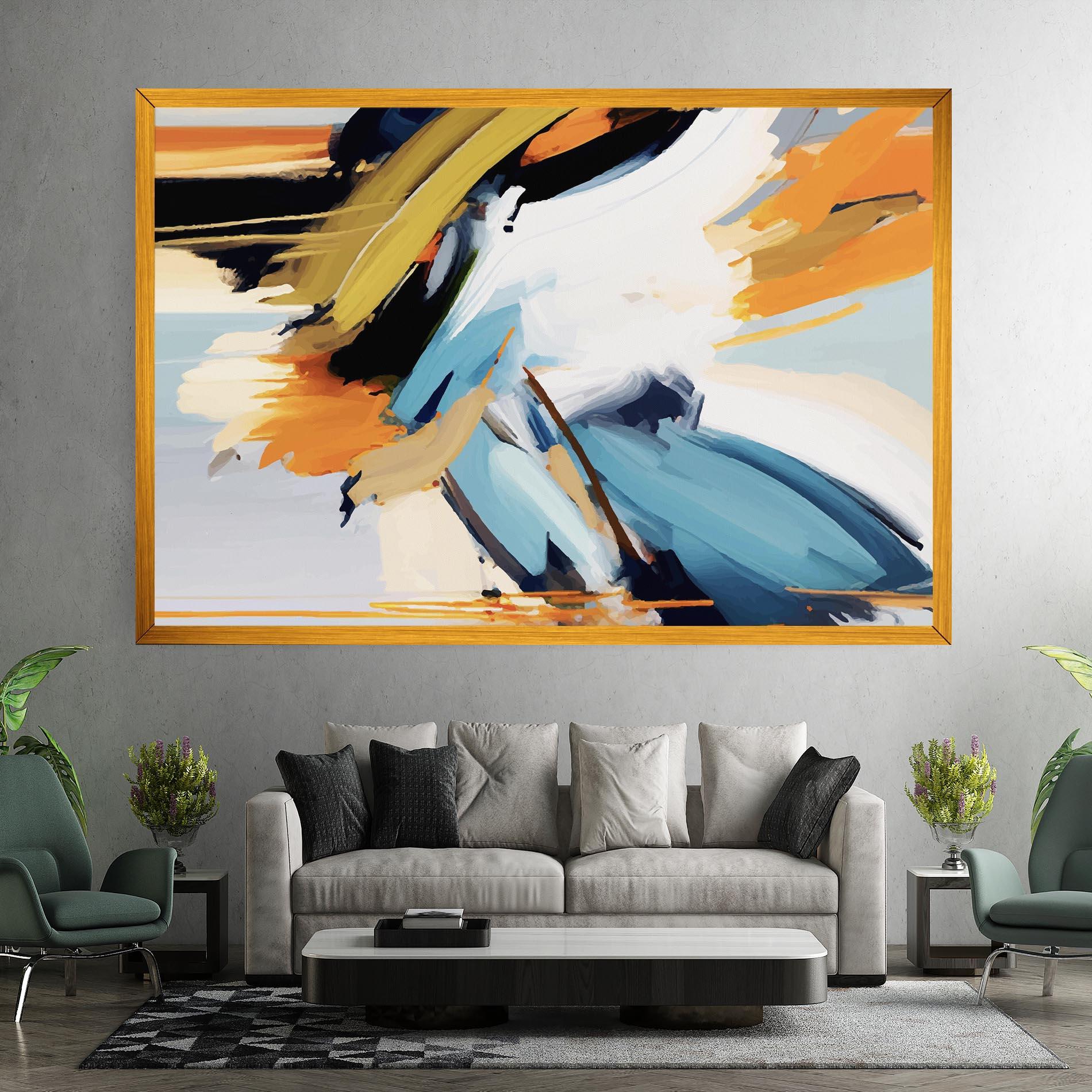 Leinwandbild Orange Blue Art mockup 7