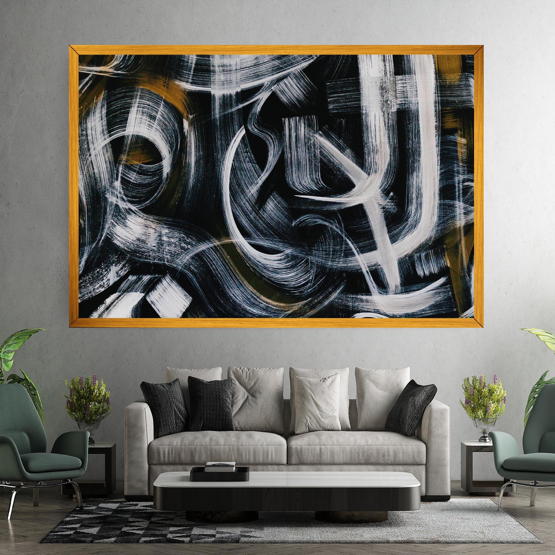 Leinwandbild White Brush Lines mockup 7