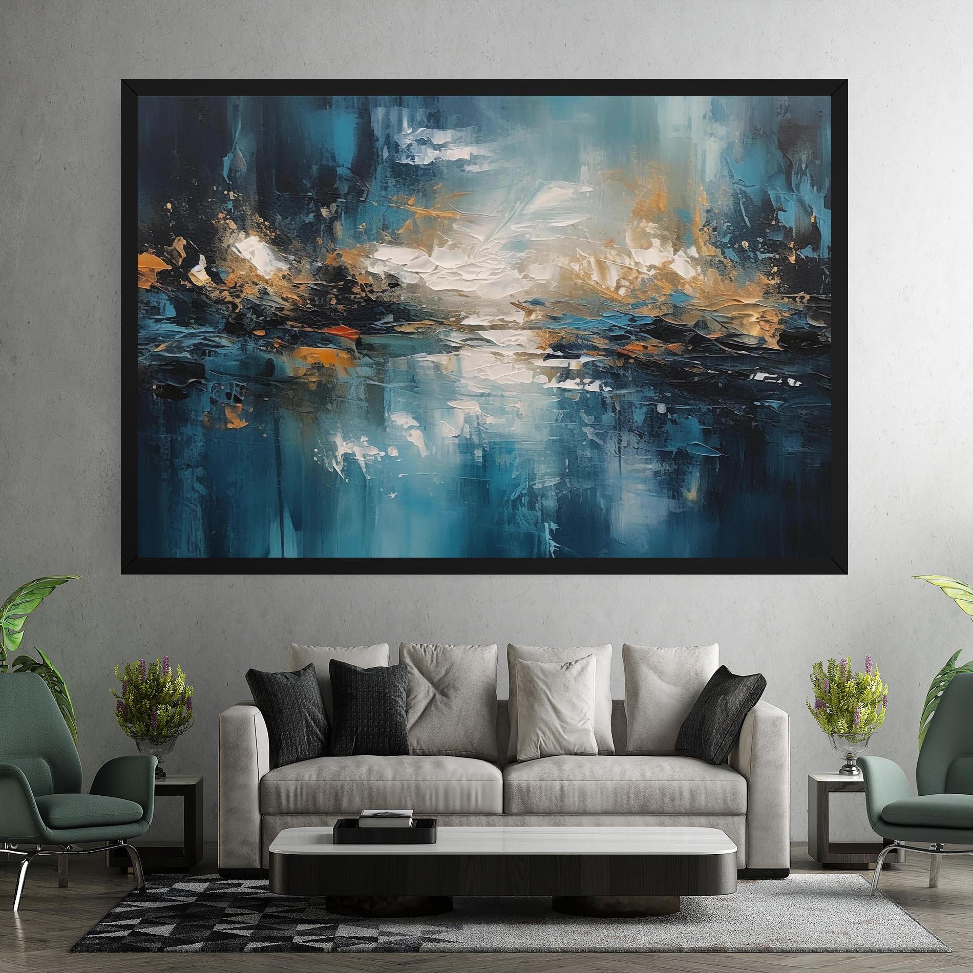 Leinwandbild Abstract Blue Art mockup 7