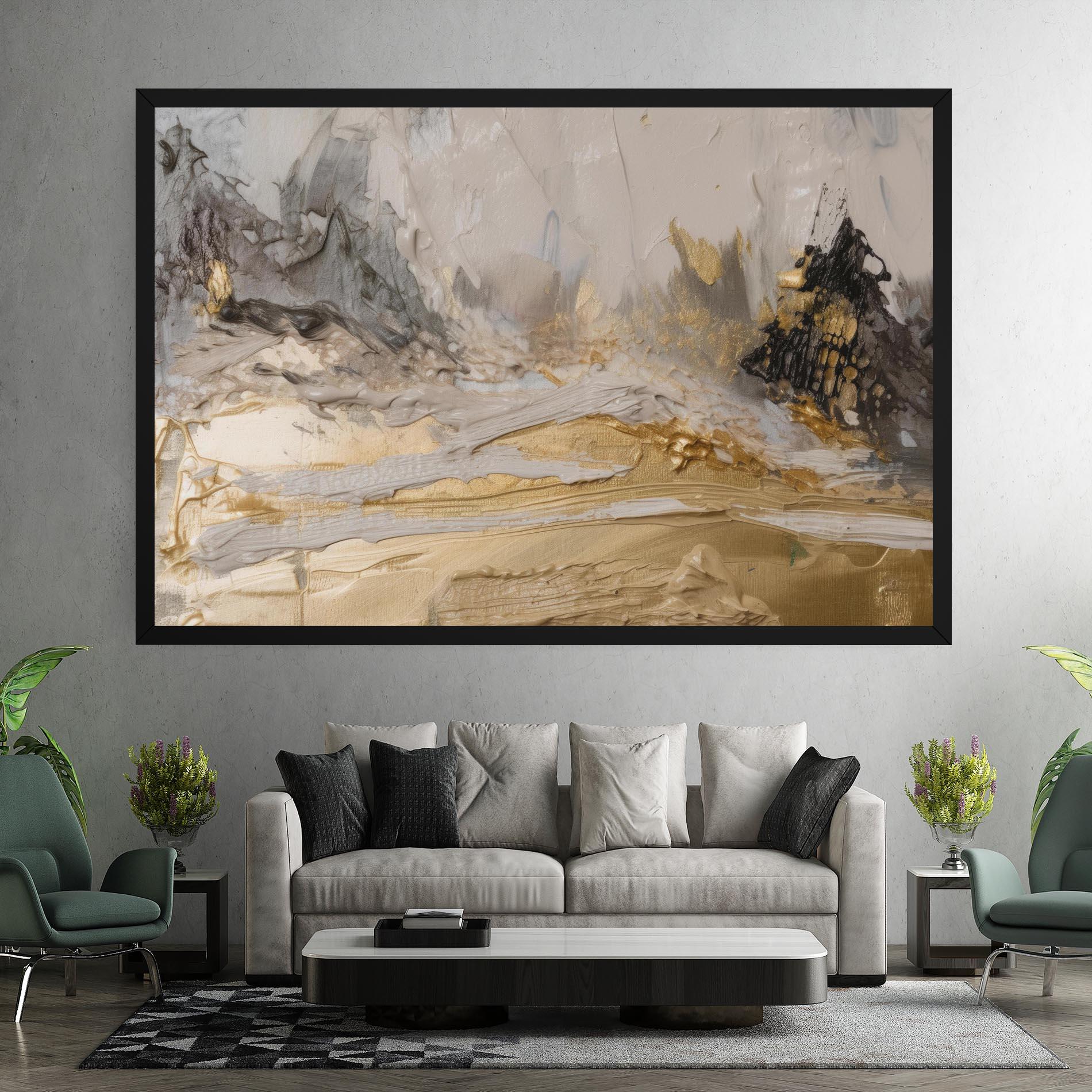 Leinwandbild Abstract White Waves mockup 7