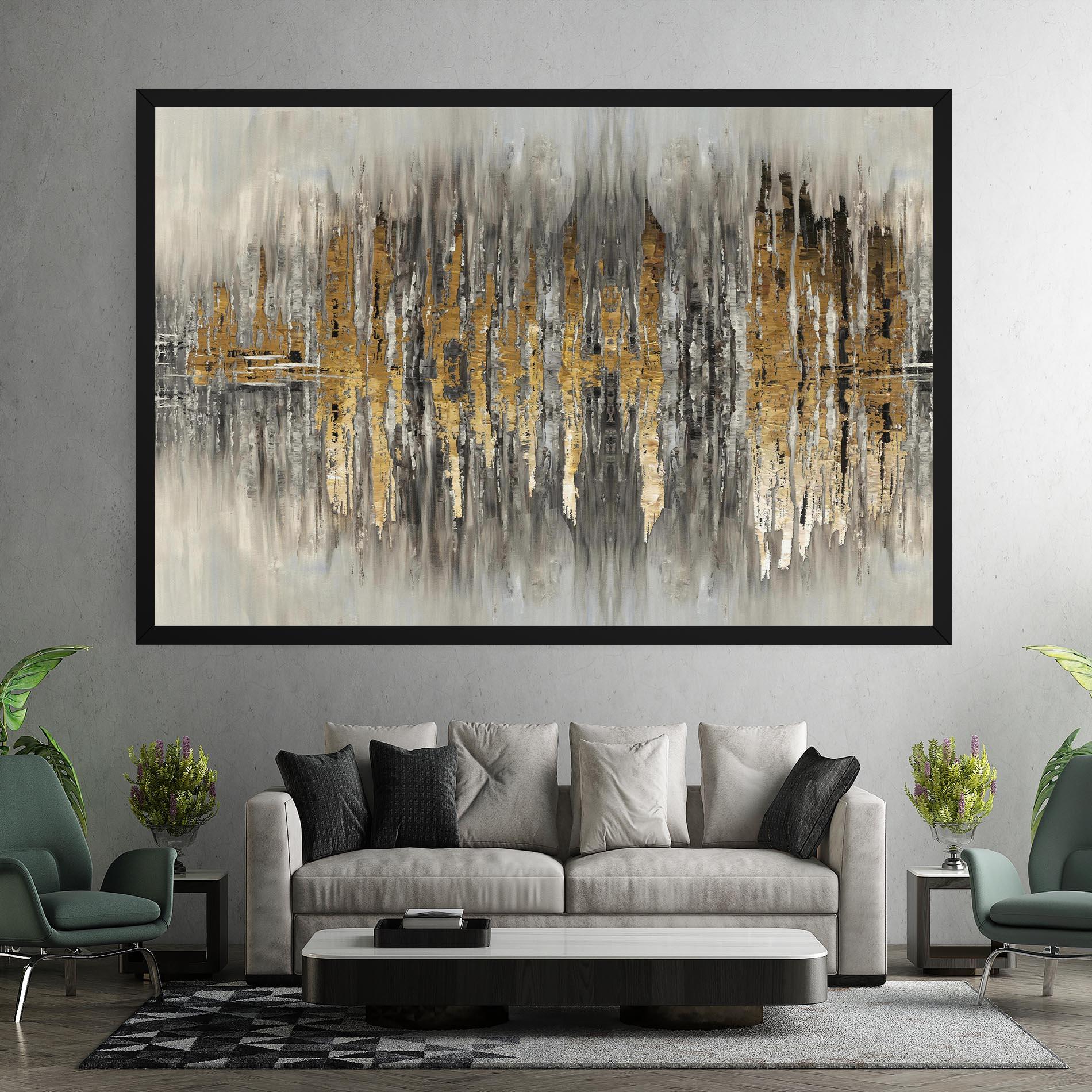 Leinwandbild Acrylic Silver Paint mockup 7