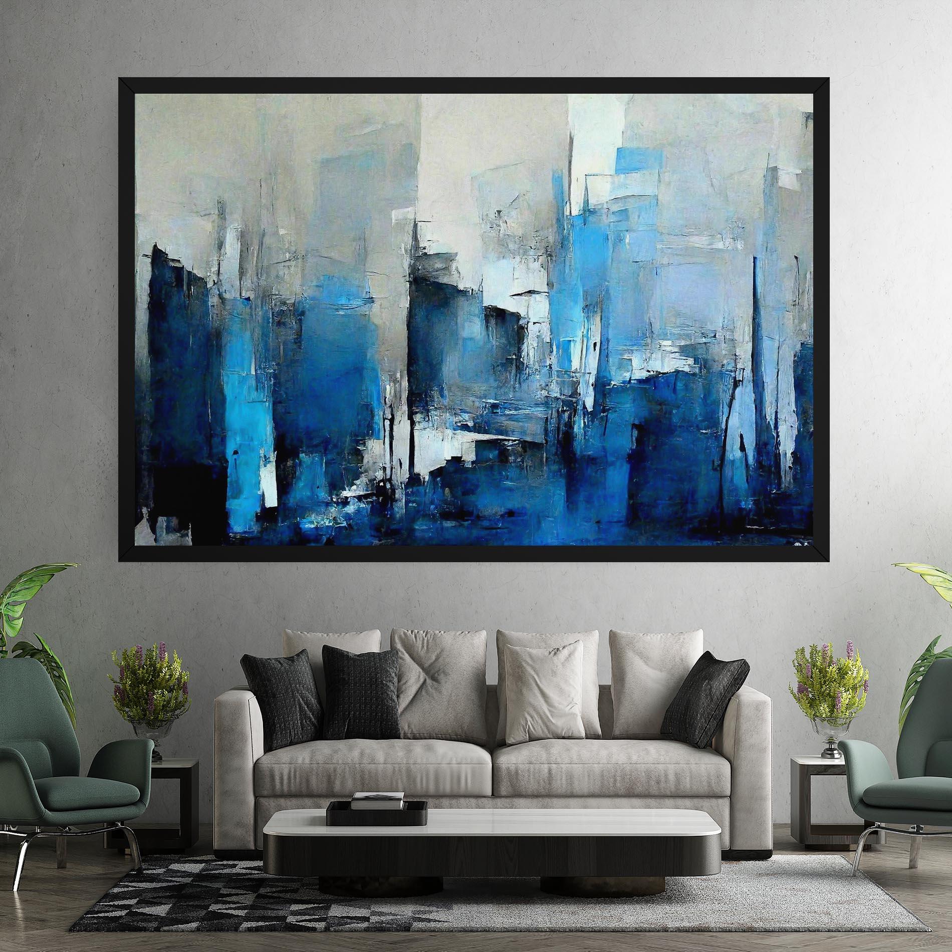 Leinwandbild Blue Gray Color mockup 7