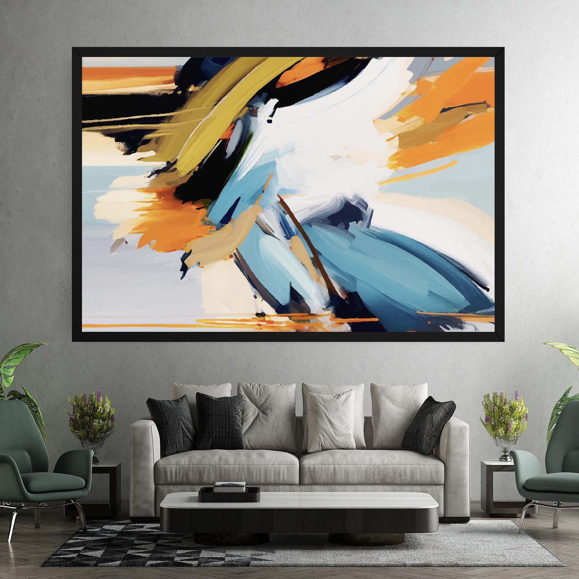 Leinwandbild Orange Blue Art mockup 7