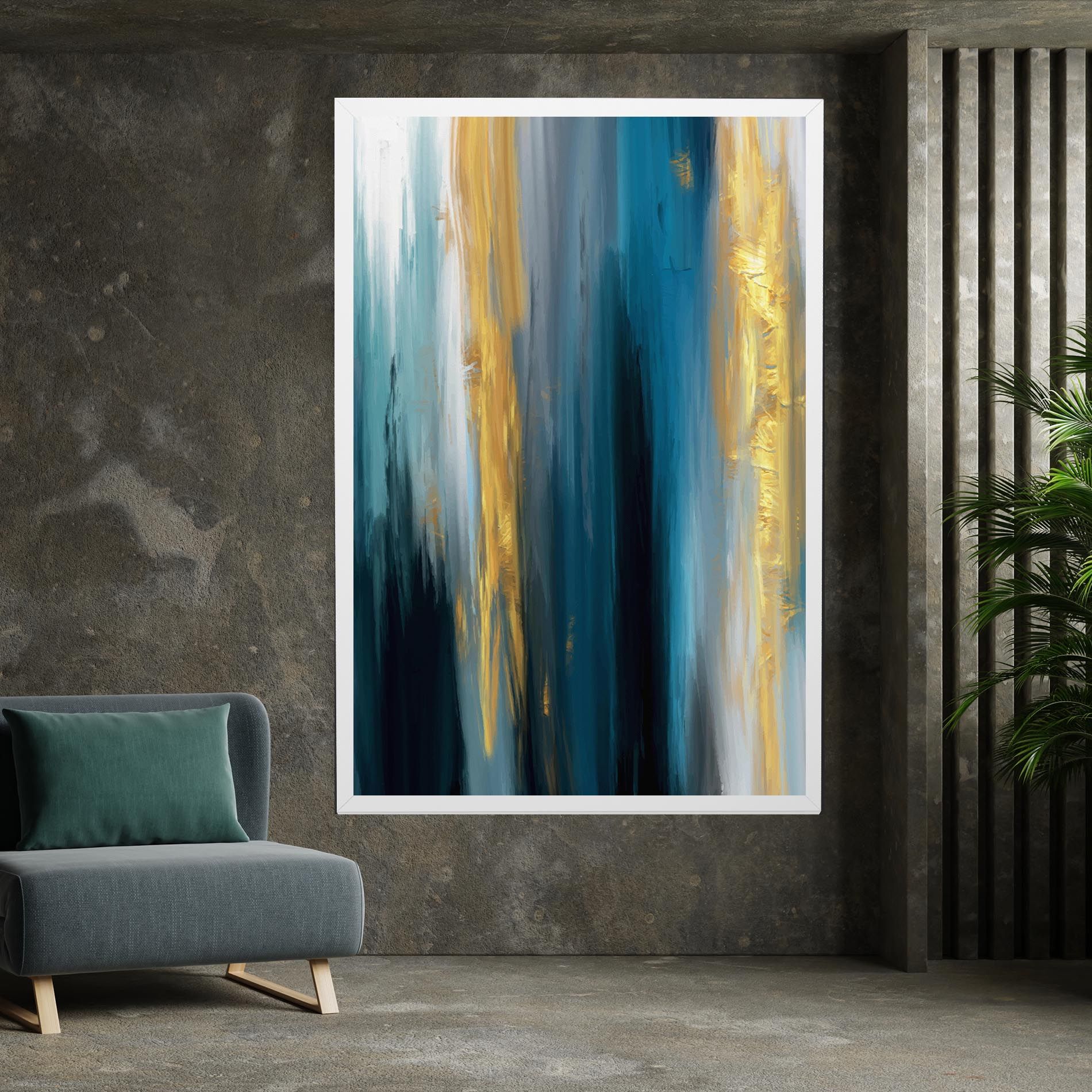 Golden Black Blue Art mockup 7