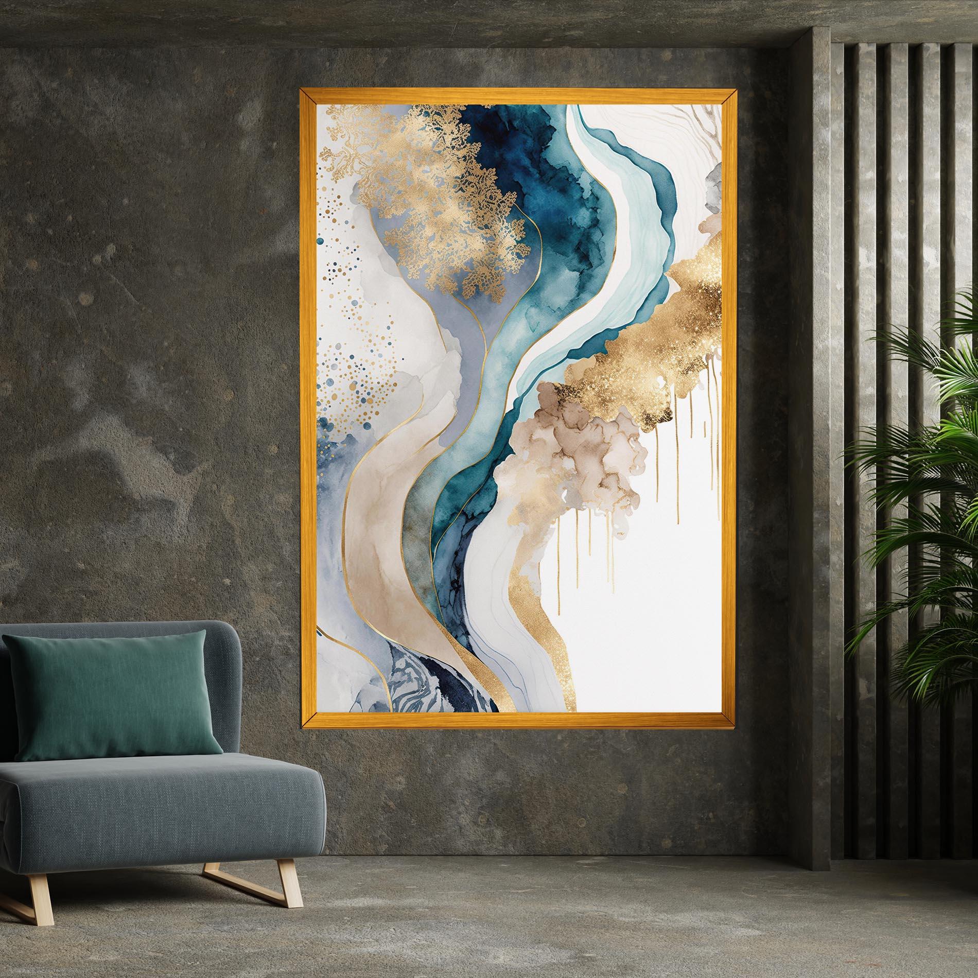 Leinwandbild Light Blue Waves mockup 7