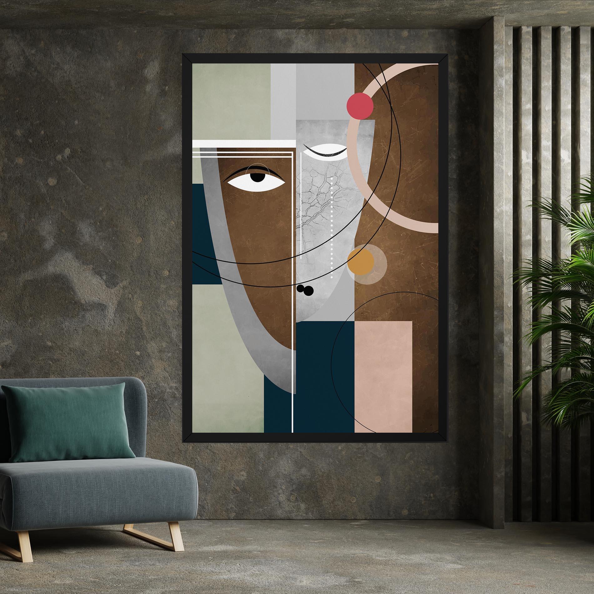 Leinwandbild Abstract Brown Face mockup 7
