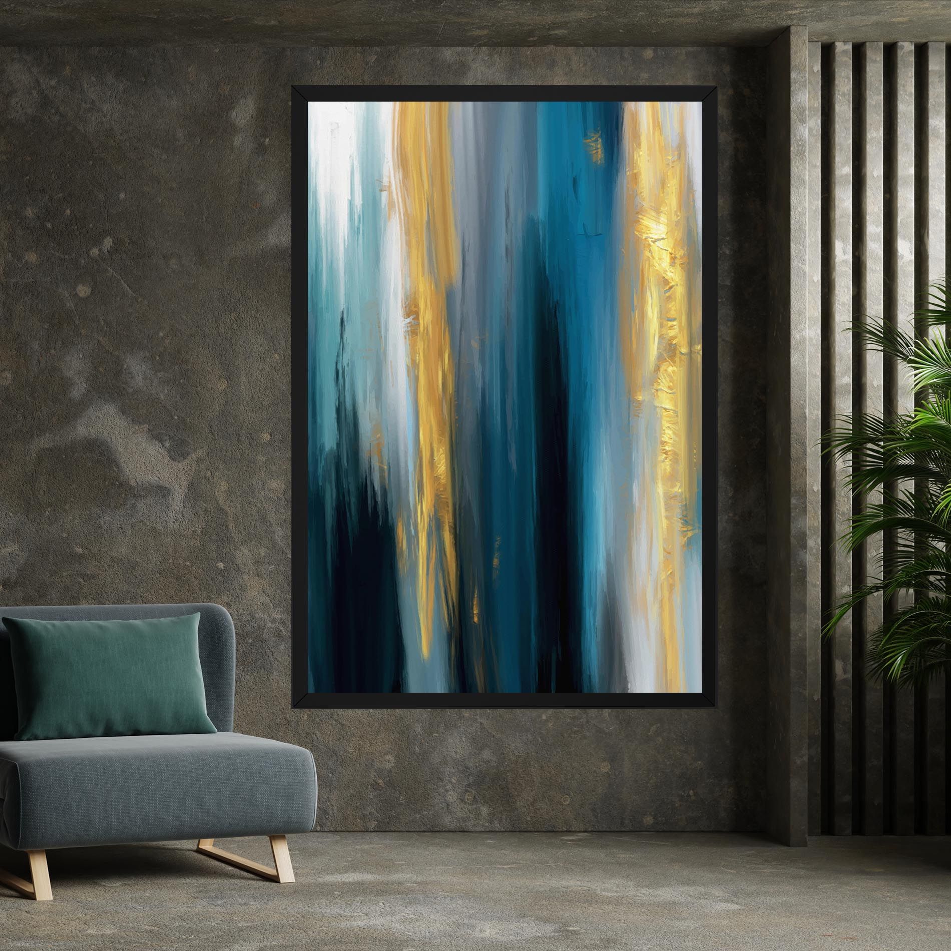 Golden Black Blue Art mockup 7