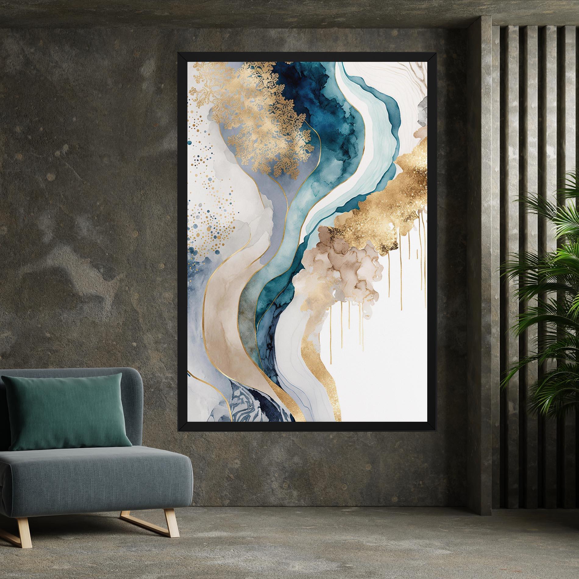 Leinwandbild Light Blue Waves mockup 7