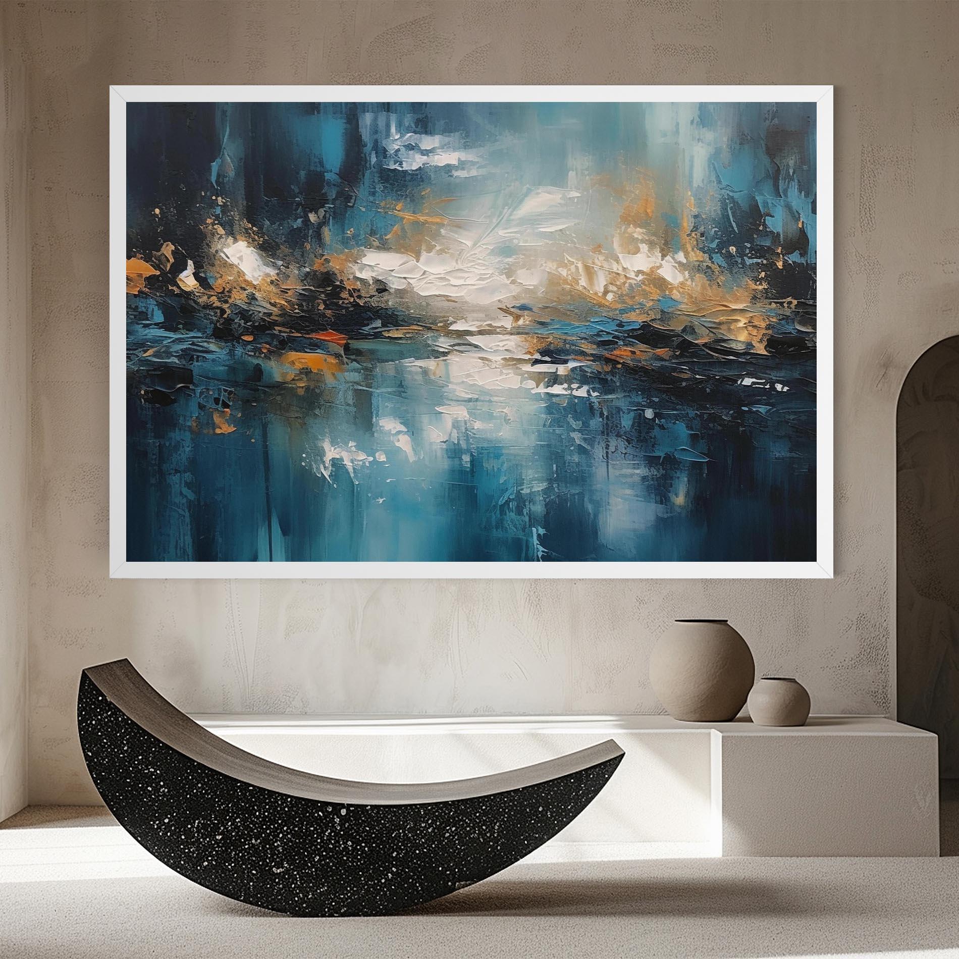 Leinwandbild Abstract Blue Art mockup 8