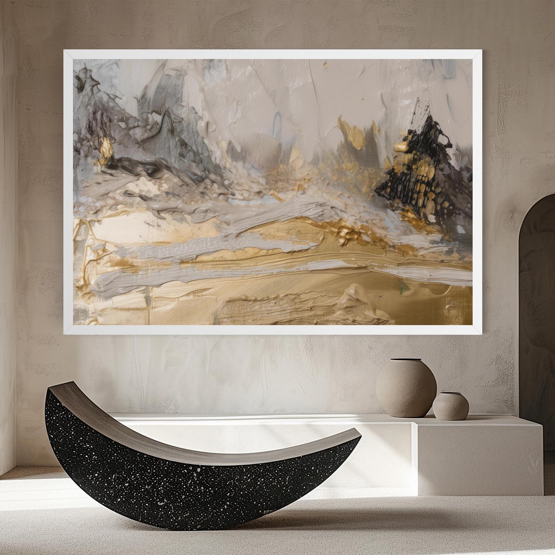 Leinwandbild Abstract White Waves mockup 8