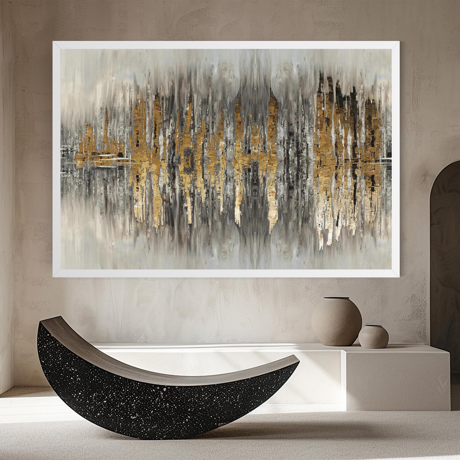 Leinwandbild Acrylic Silver Paint mockup 8