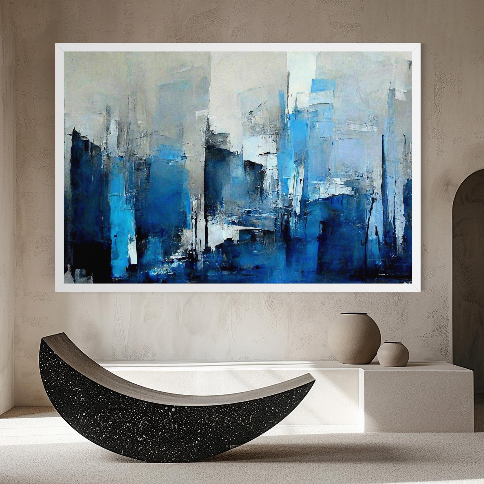 Leinwandbild Blue Gray Color mockup 8