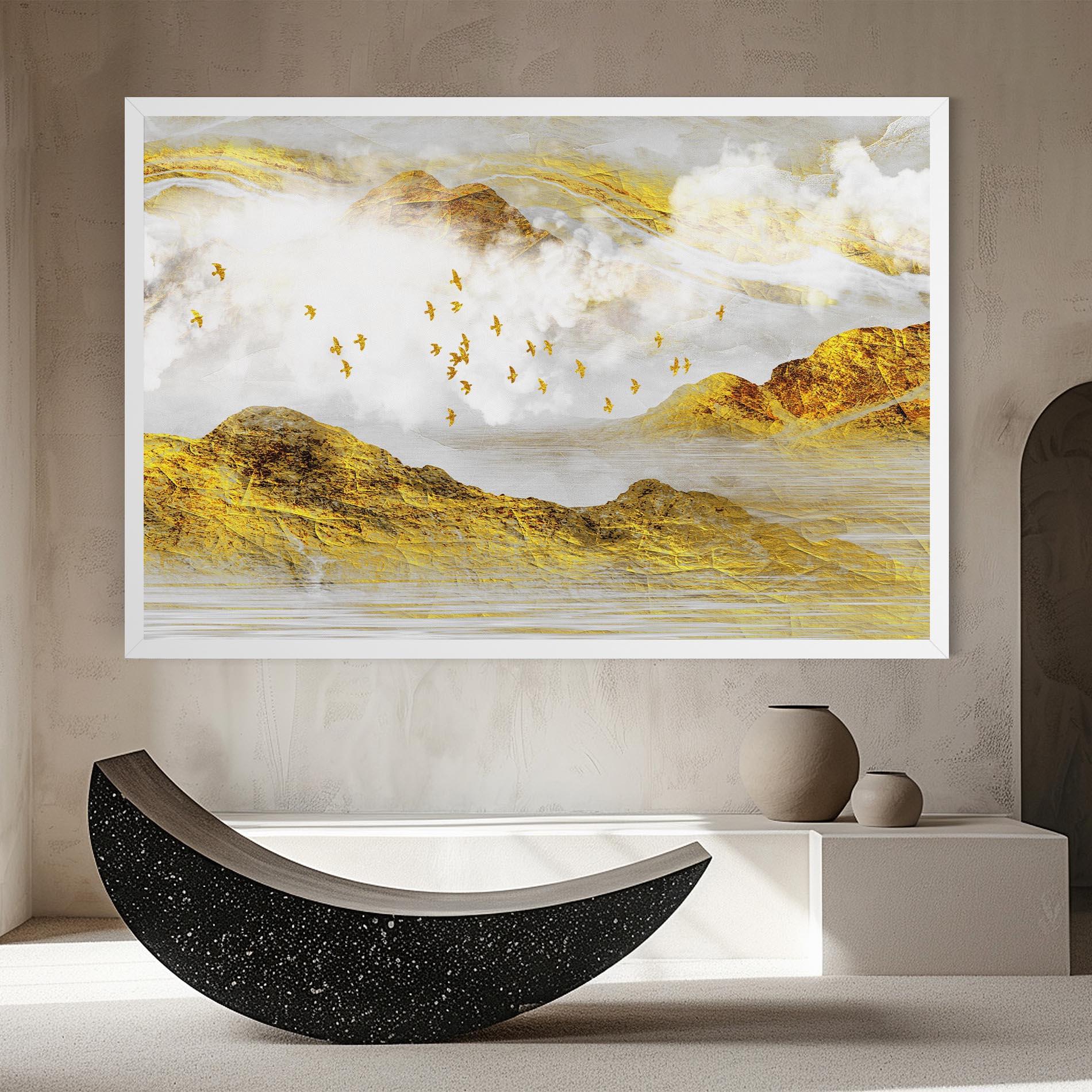 Leinwandbild Gold Mountains Abstract mockup 8