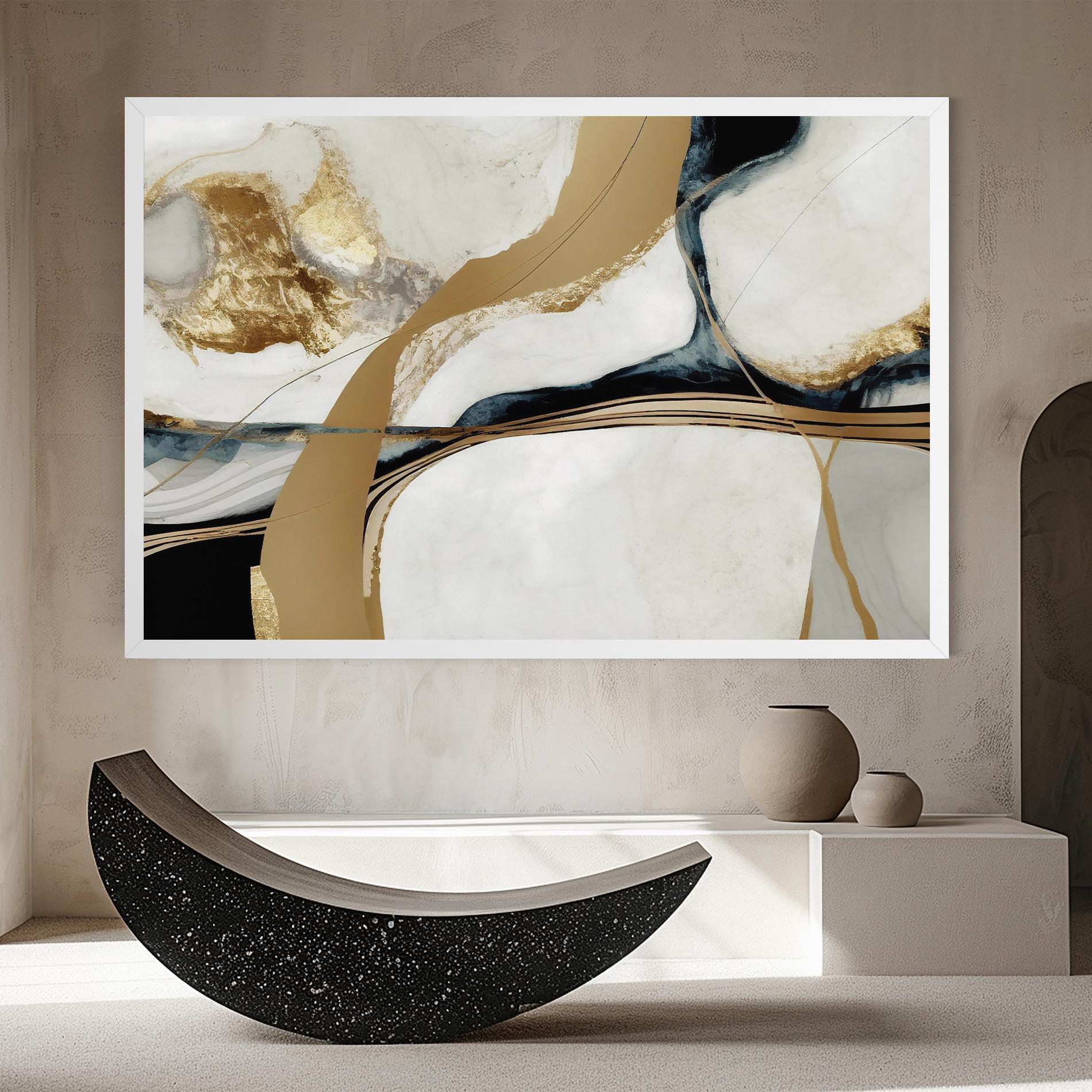 Leinwandbild Golden Blue Marble mockup 8