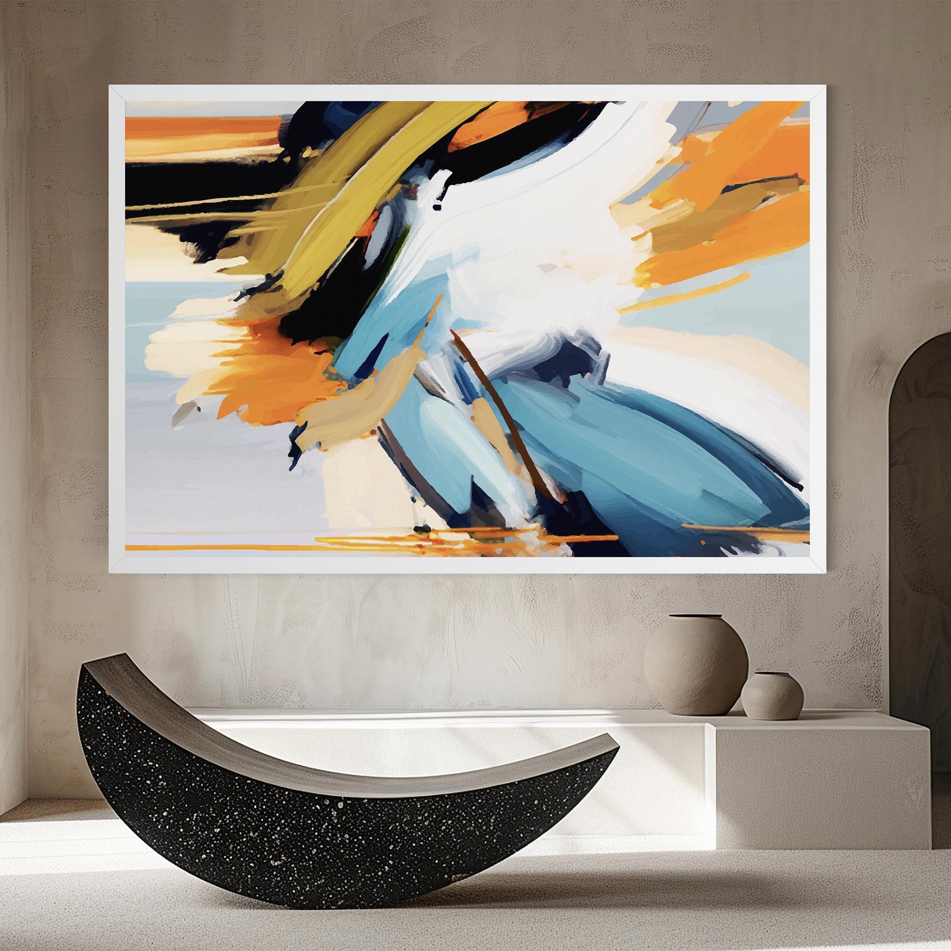 Leinwandbild Orange Blue Art mockup 8