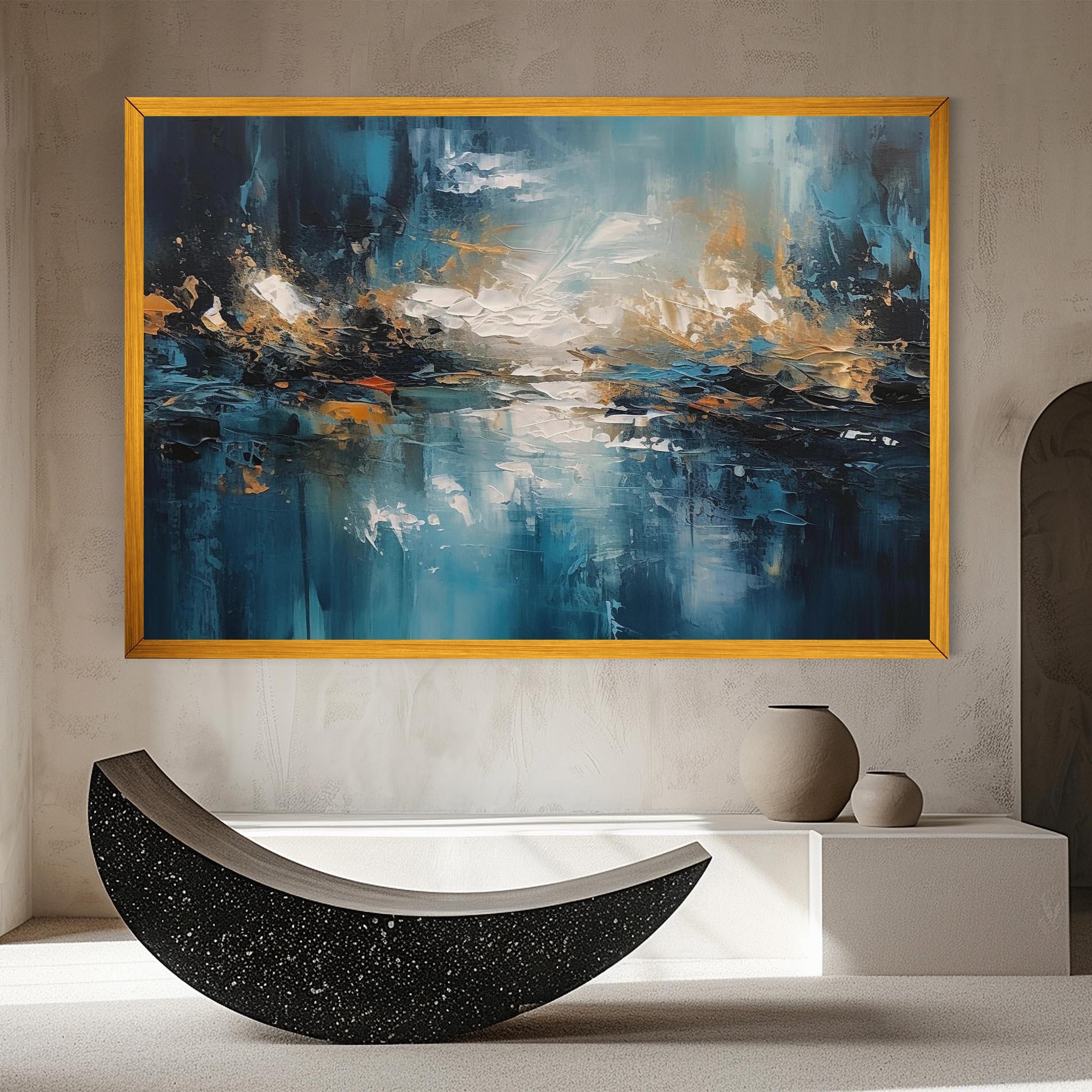 Leinwandbild Abstract Blue Art mockup 8