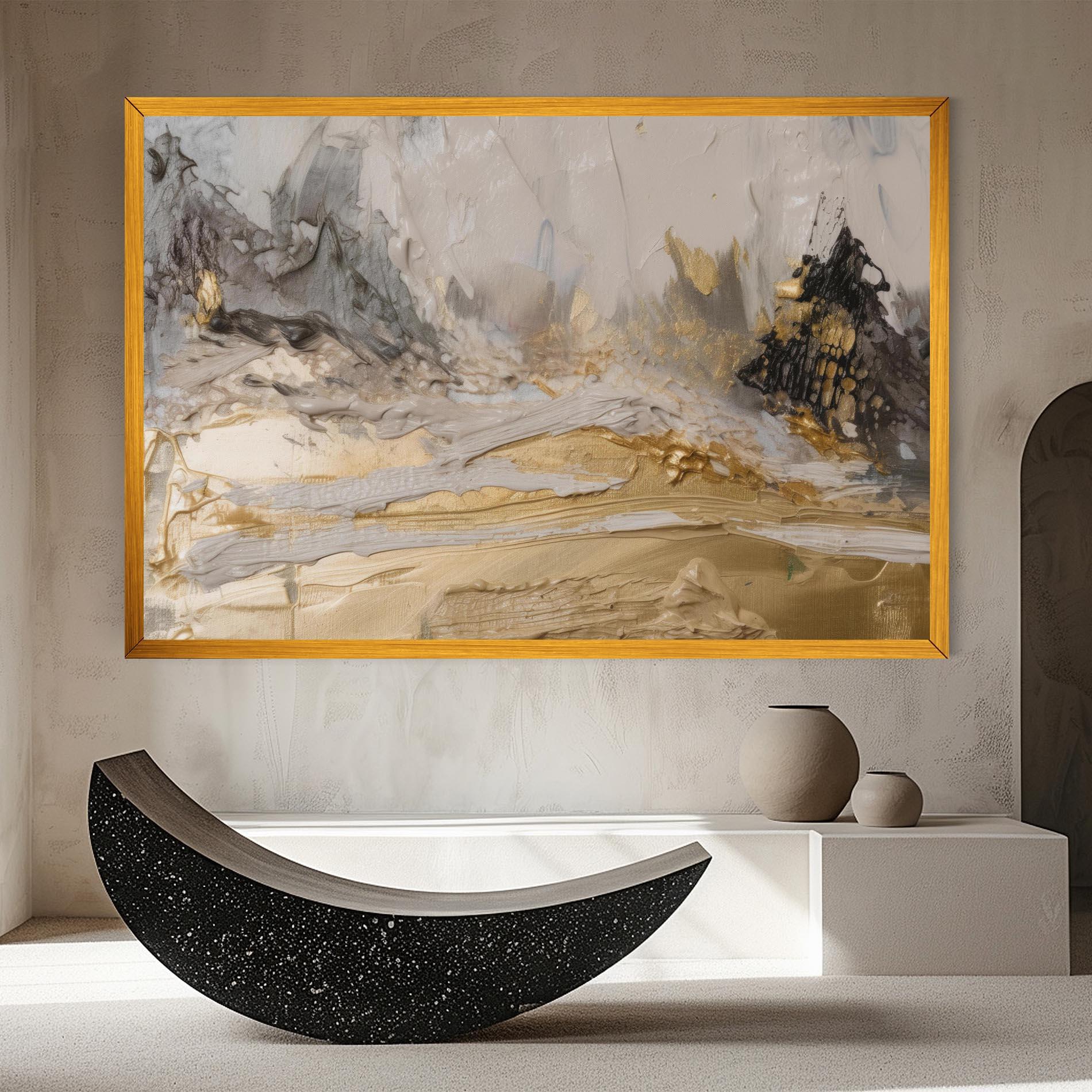 Leinwandbild Abstract White Waves mockup 8