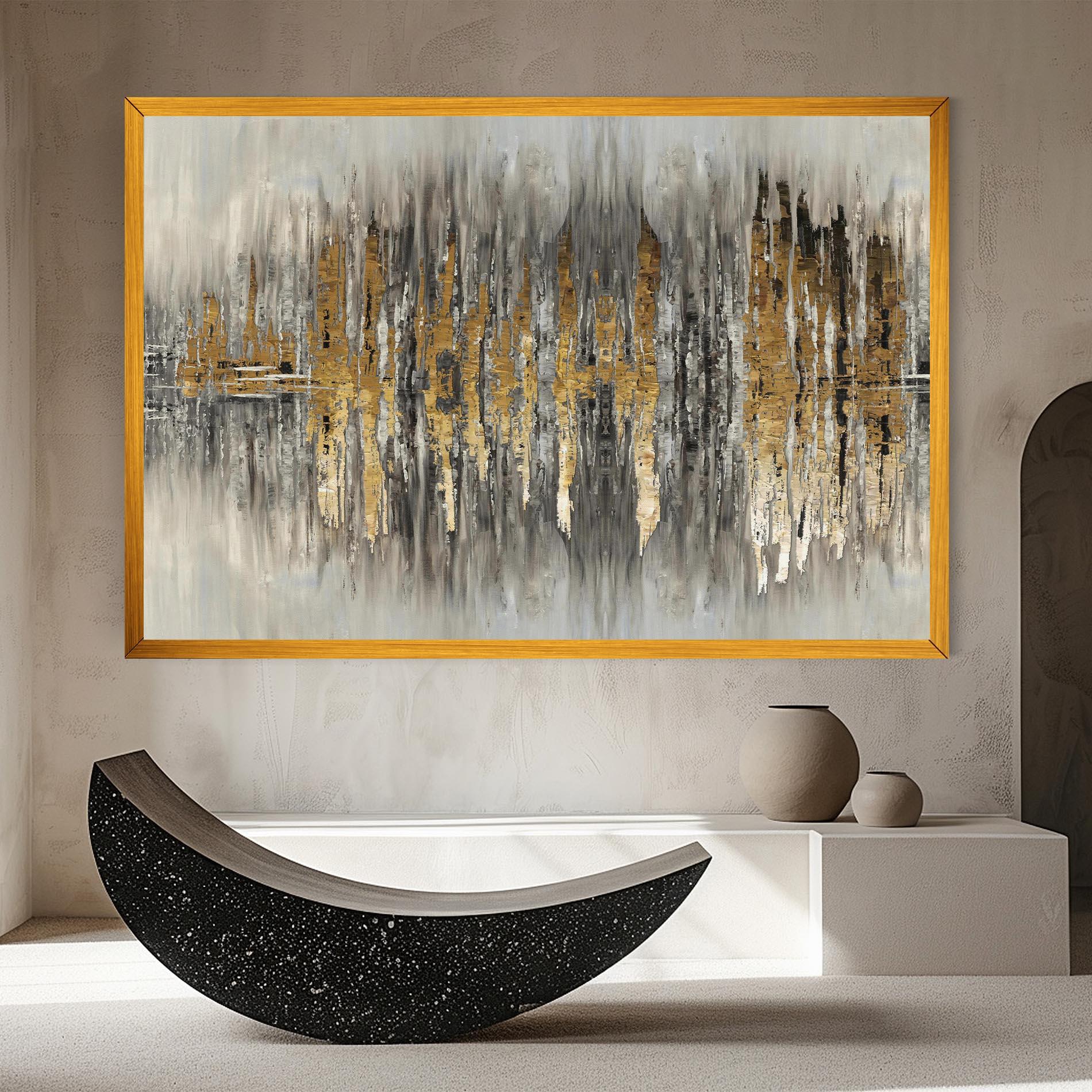 Leinwandbild Acrylic Silver Paint mockup 8