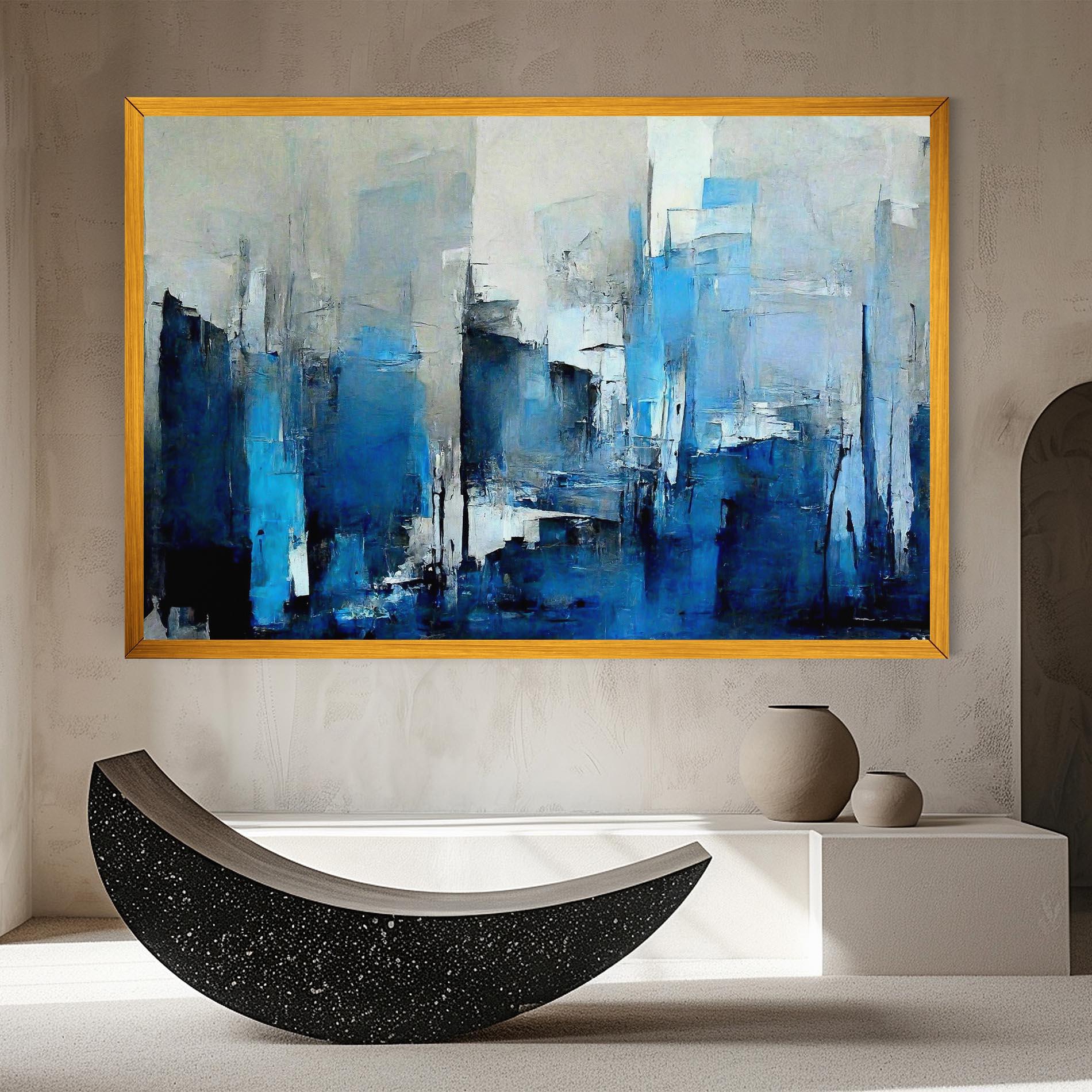 Leinwandbild Blue Gray Color mockup 8