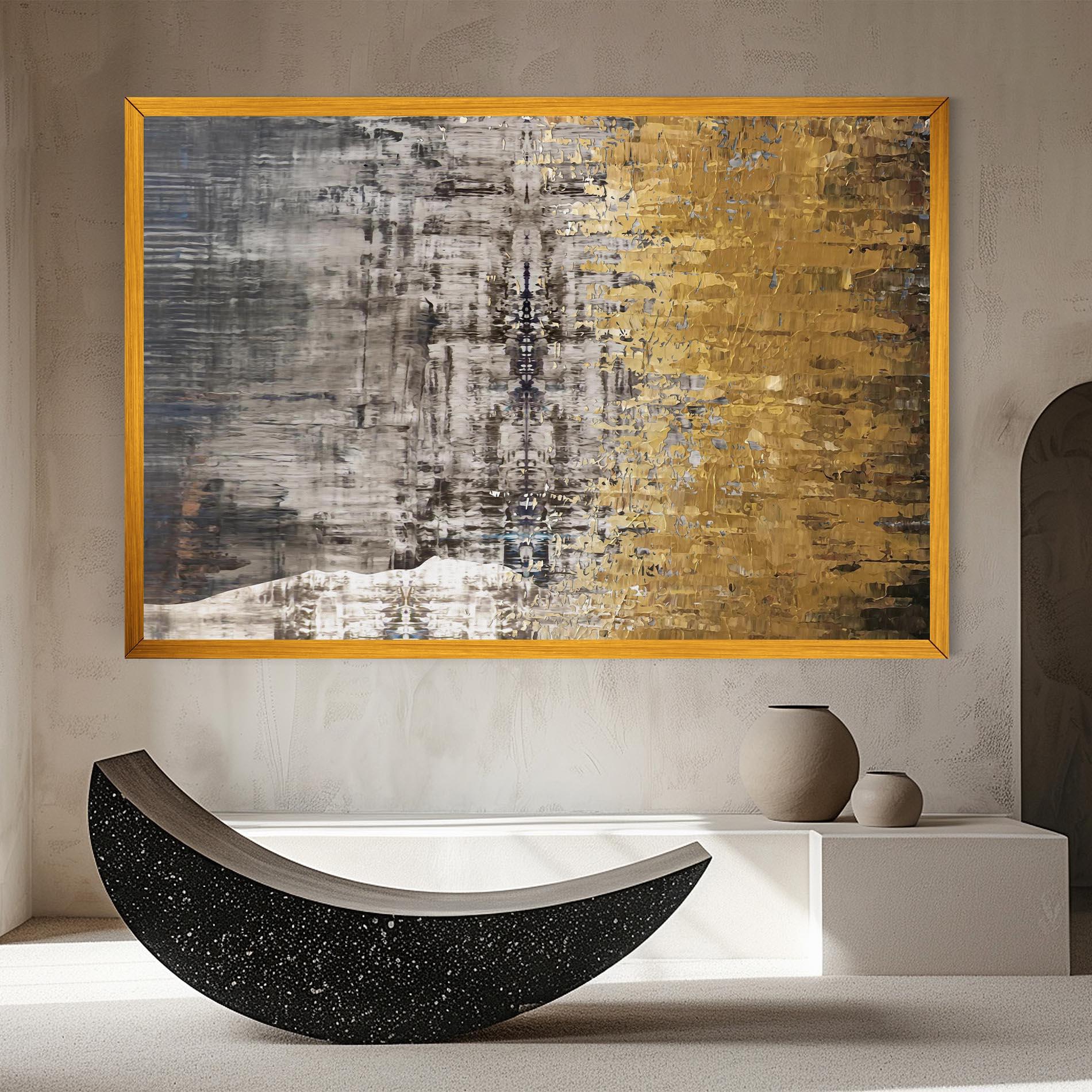 Leinwandbild Gold Oil Paint mockup 8