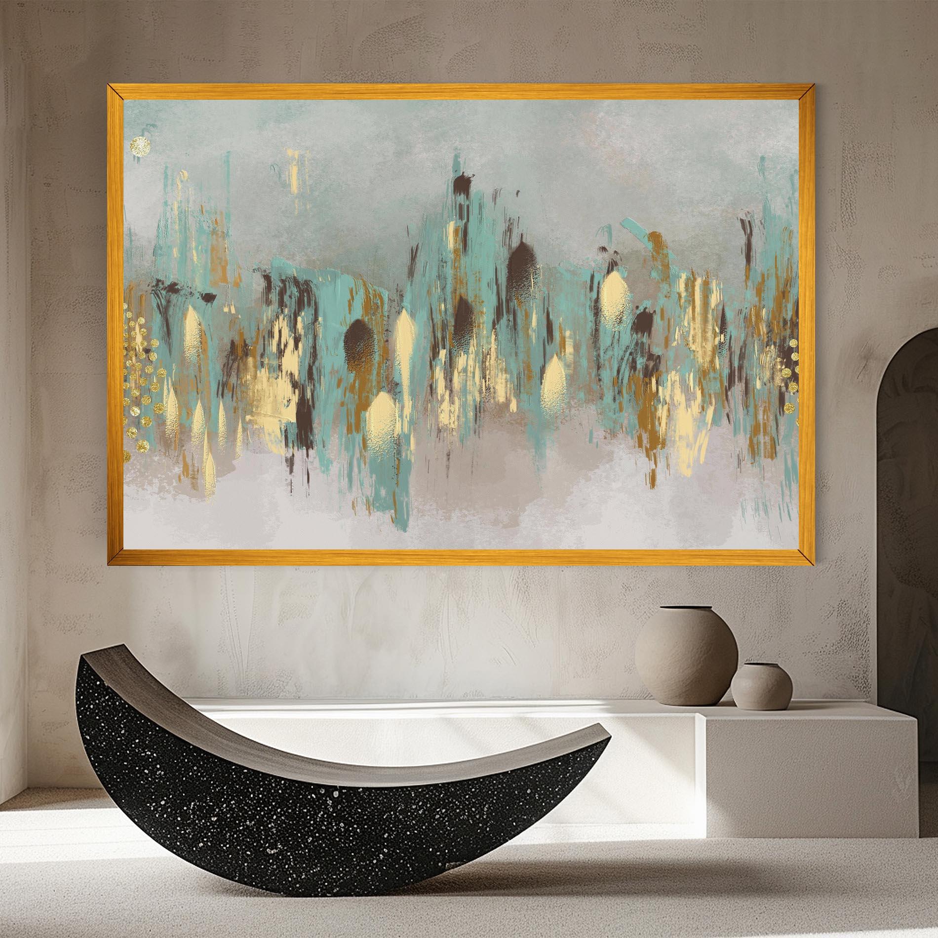 Leinwandbild Gold Spiral Points mockup 8