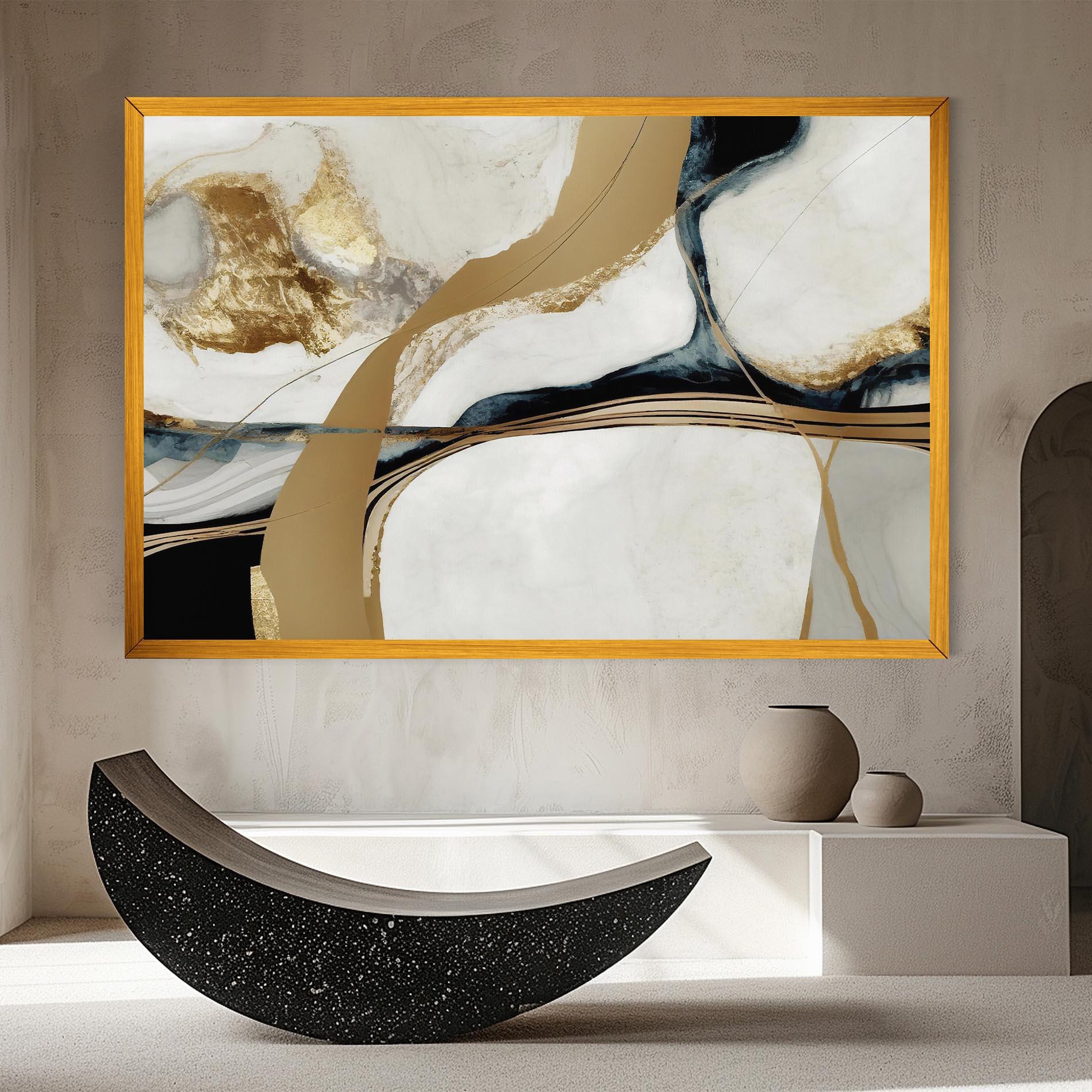 Leinwandbild Golden Blue Marble mockup 8