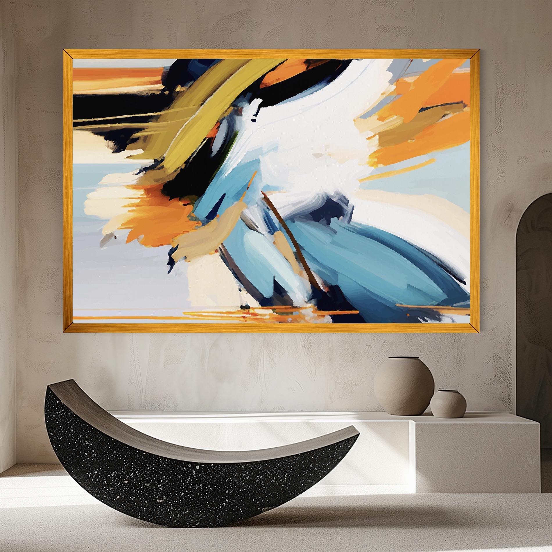 Leinwandbild Orange Blue Art mockup 8