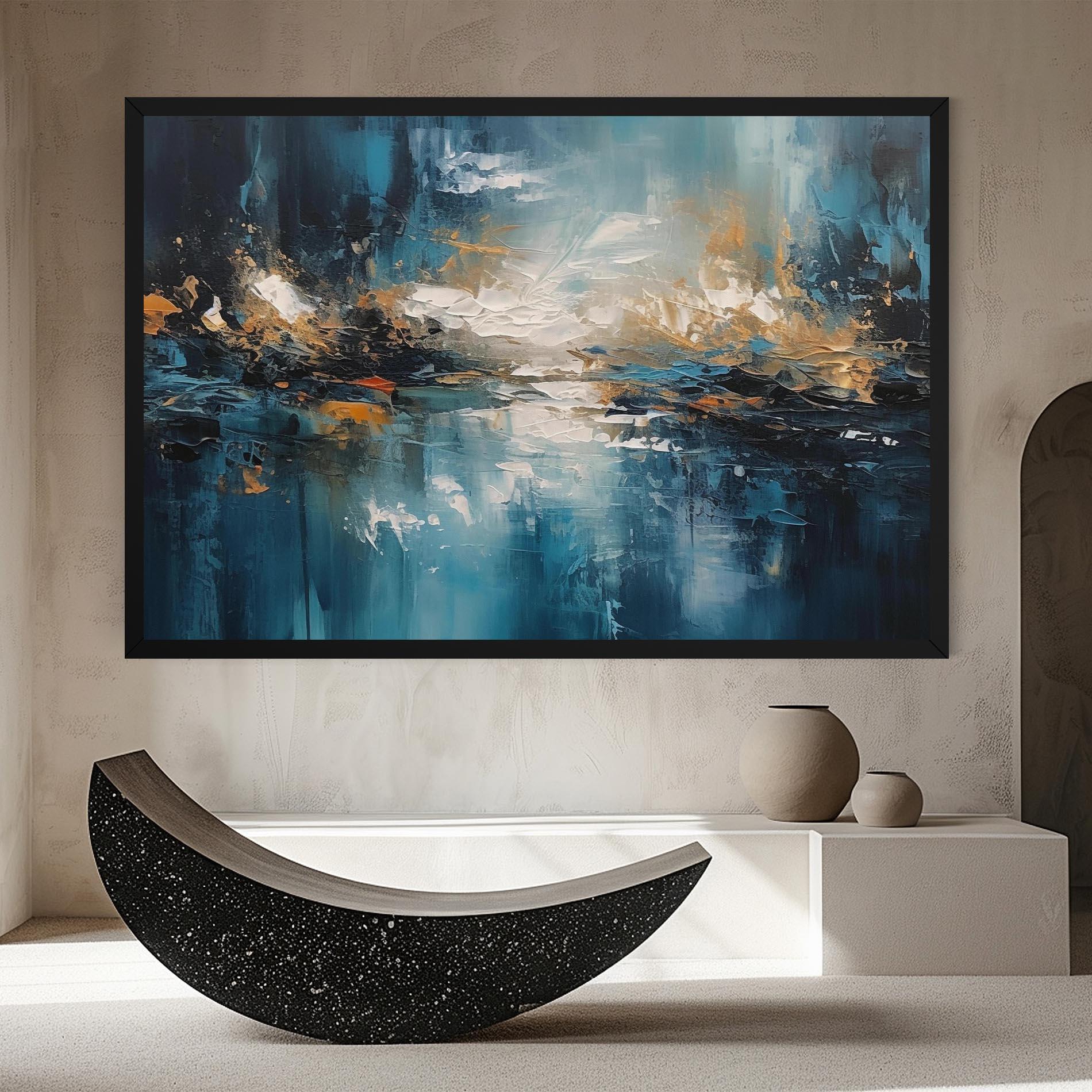 Leinwandbild Abstract Blue Art mockup 8