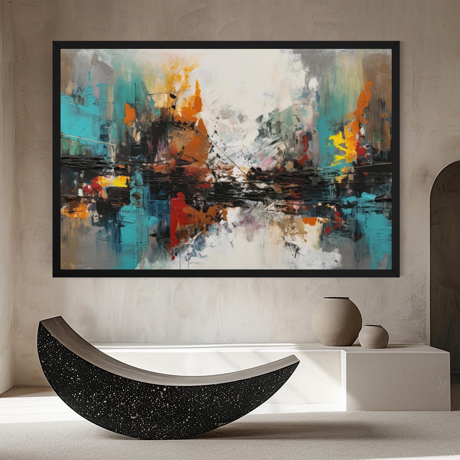 Leinwandbild Abstract City Painting mockup 8