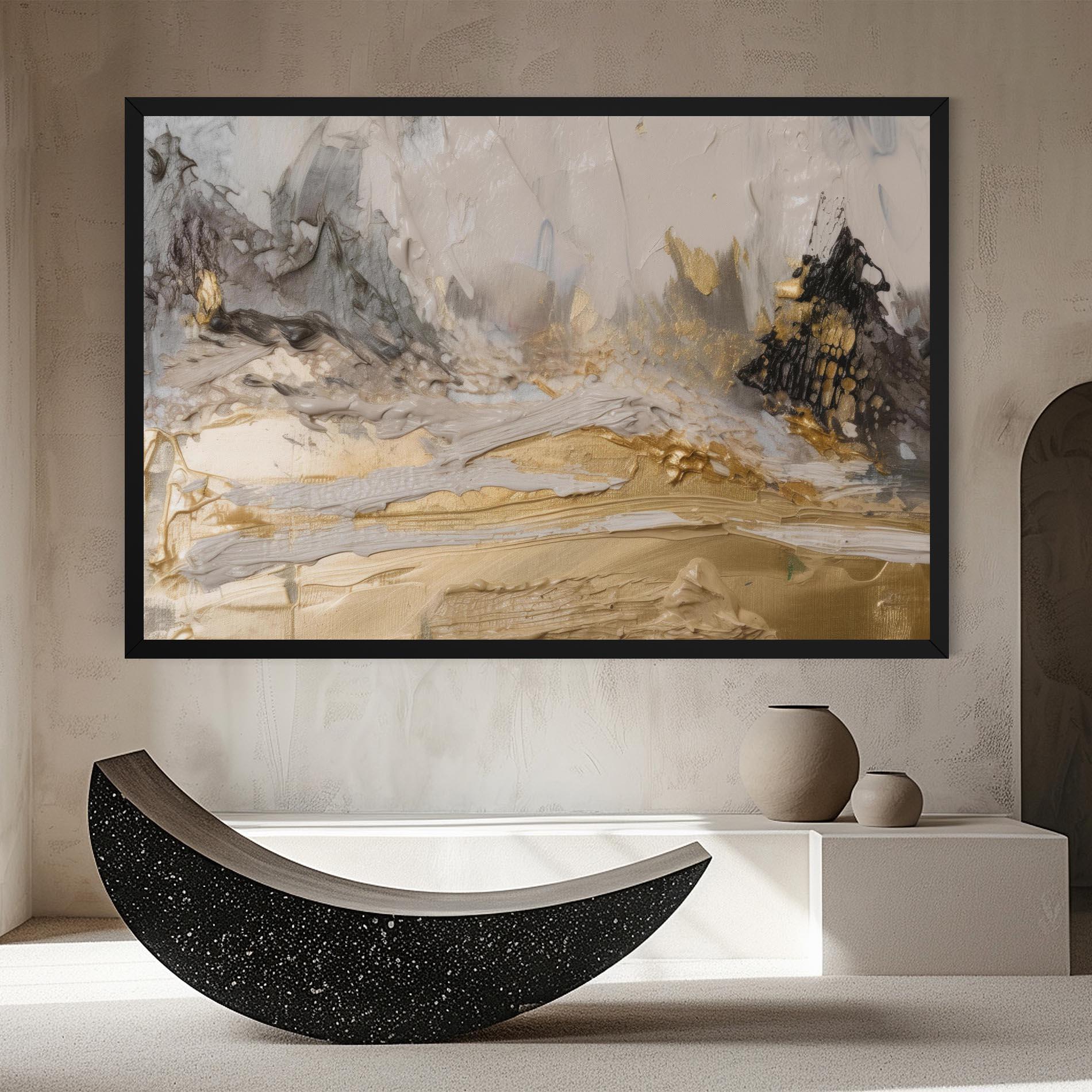 Leinwandbild Abstract White Waves mockup 8