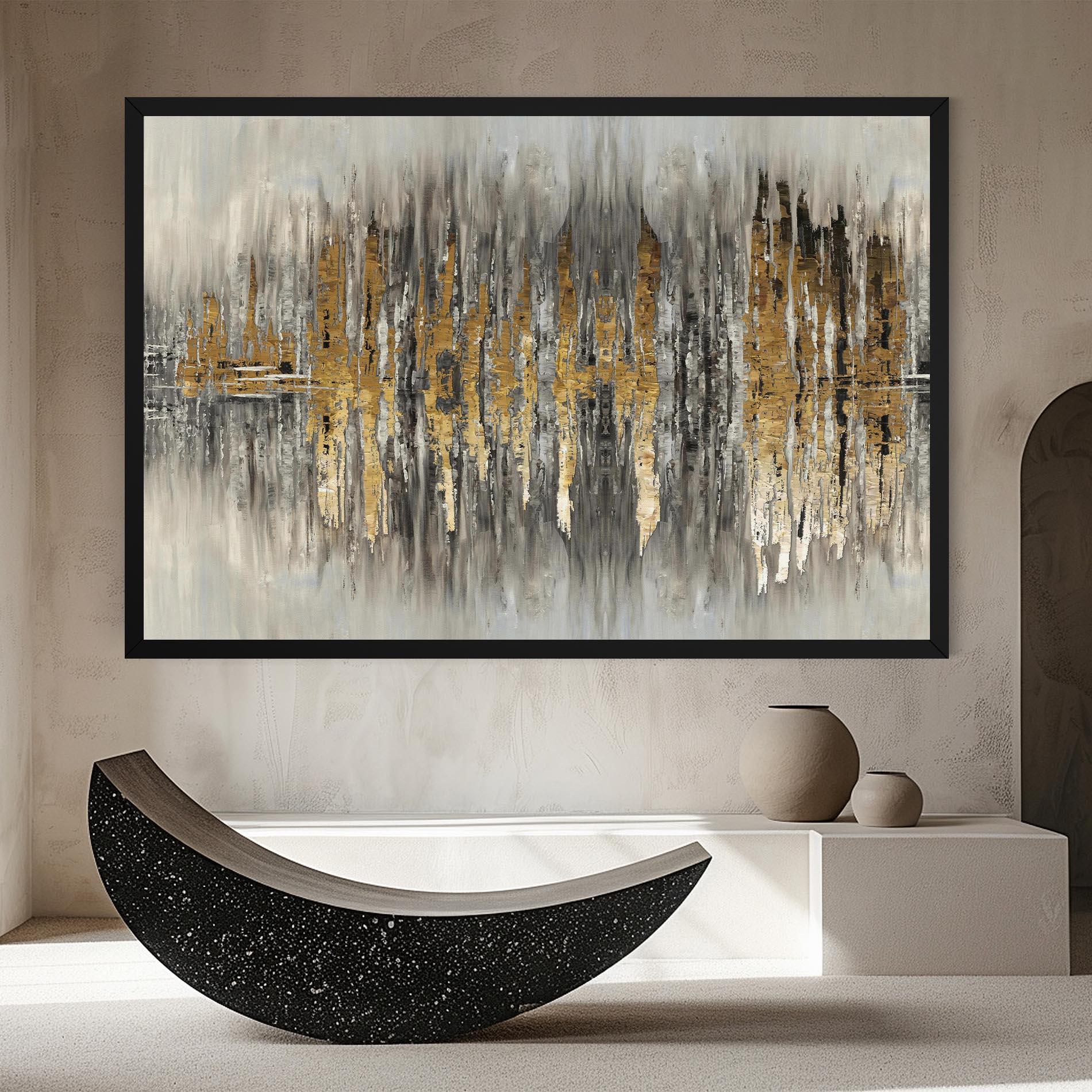 Leinwandbild Acrylic Silver Paint mockup 8