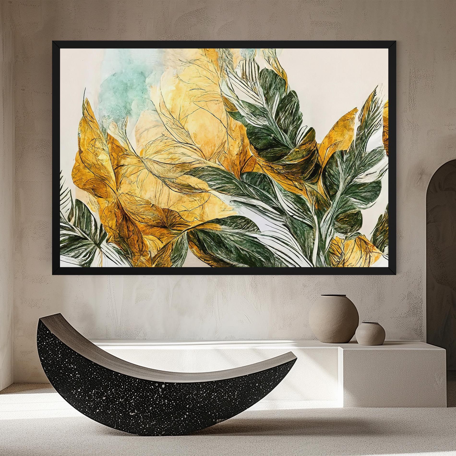 Gold And Green Leafes mockup 8