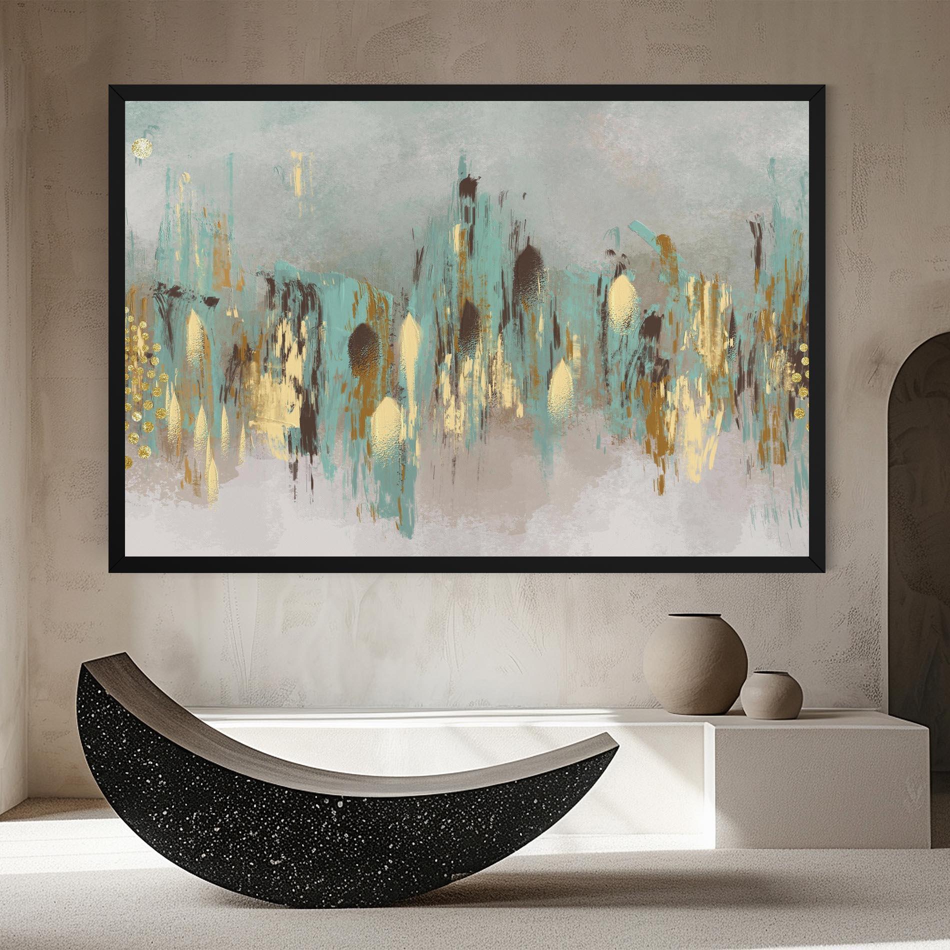 Leinwandbild Gold Spiral Points mockup 8