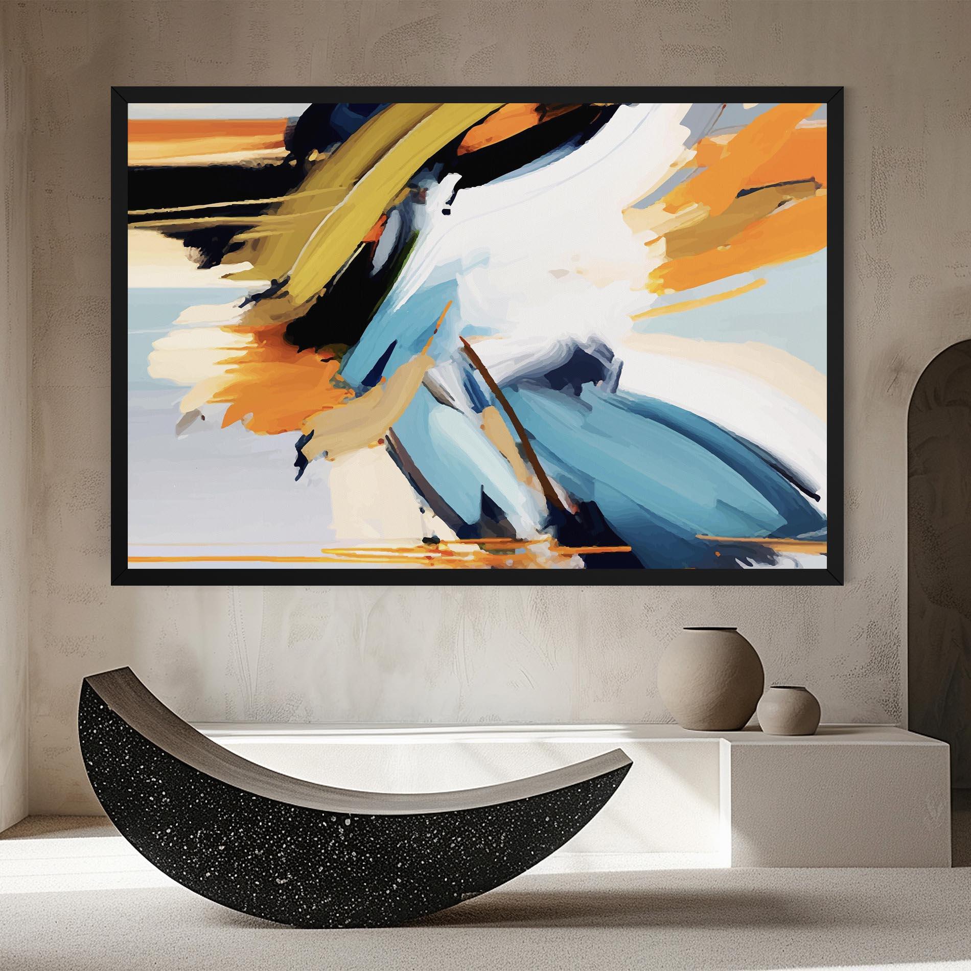 Leinwandbild Orange Blue Art mockup 8