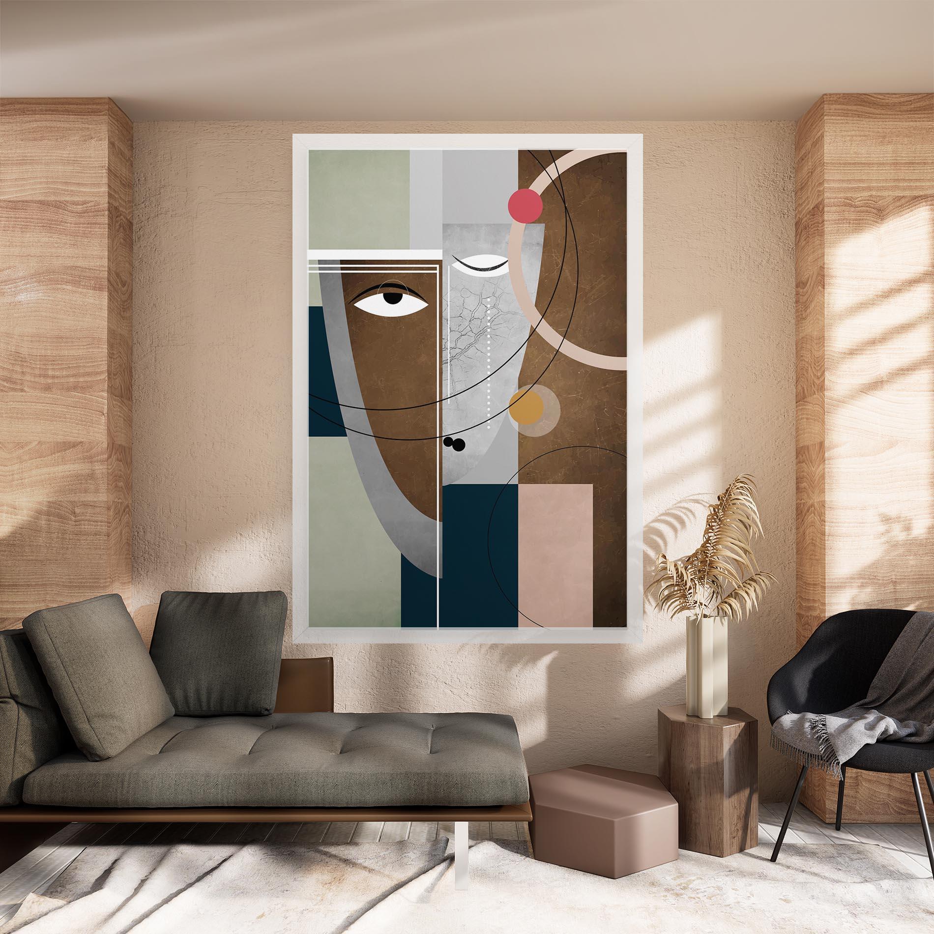 Leinwandbild Abstract Brown Face mockup 8