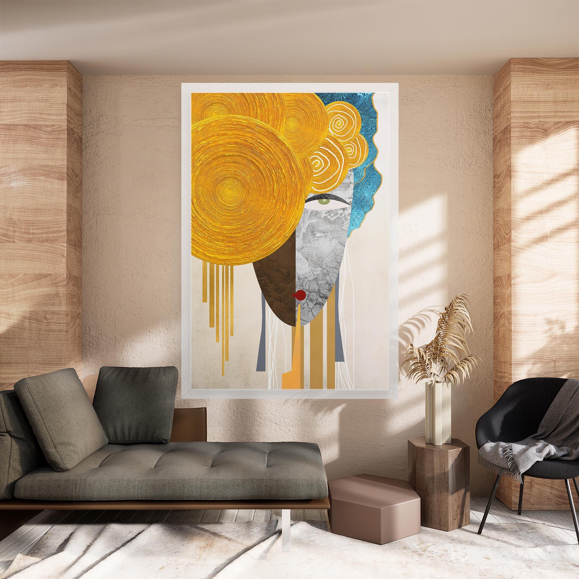 Leinwandbild Abstract Grey Face 1 mockup 8