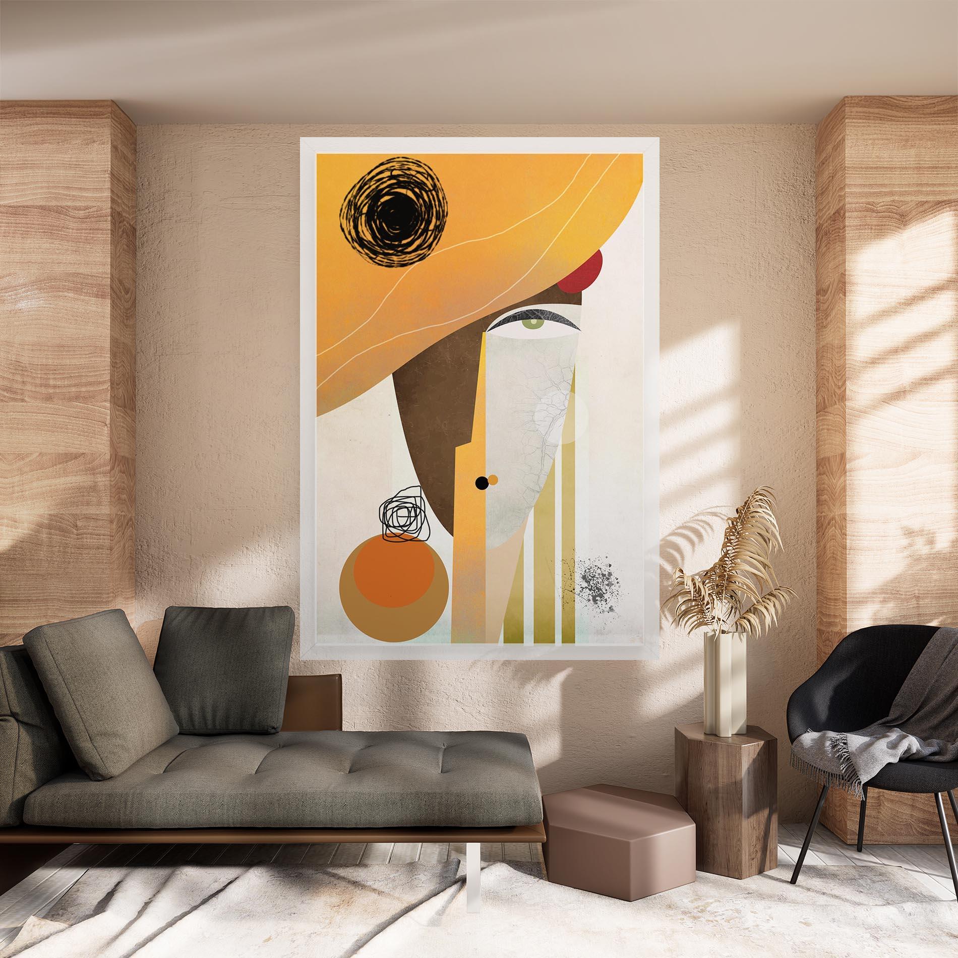 Leinwandbild Abstract Orange Face mockup 8