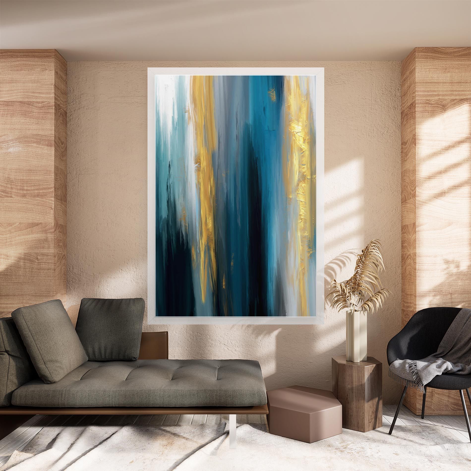 Golden Black Blue Art mockup 8