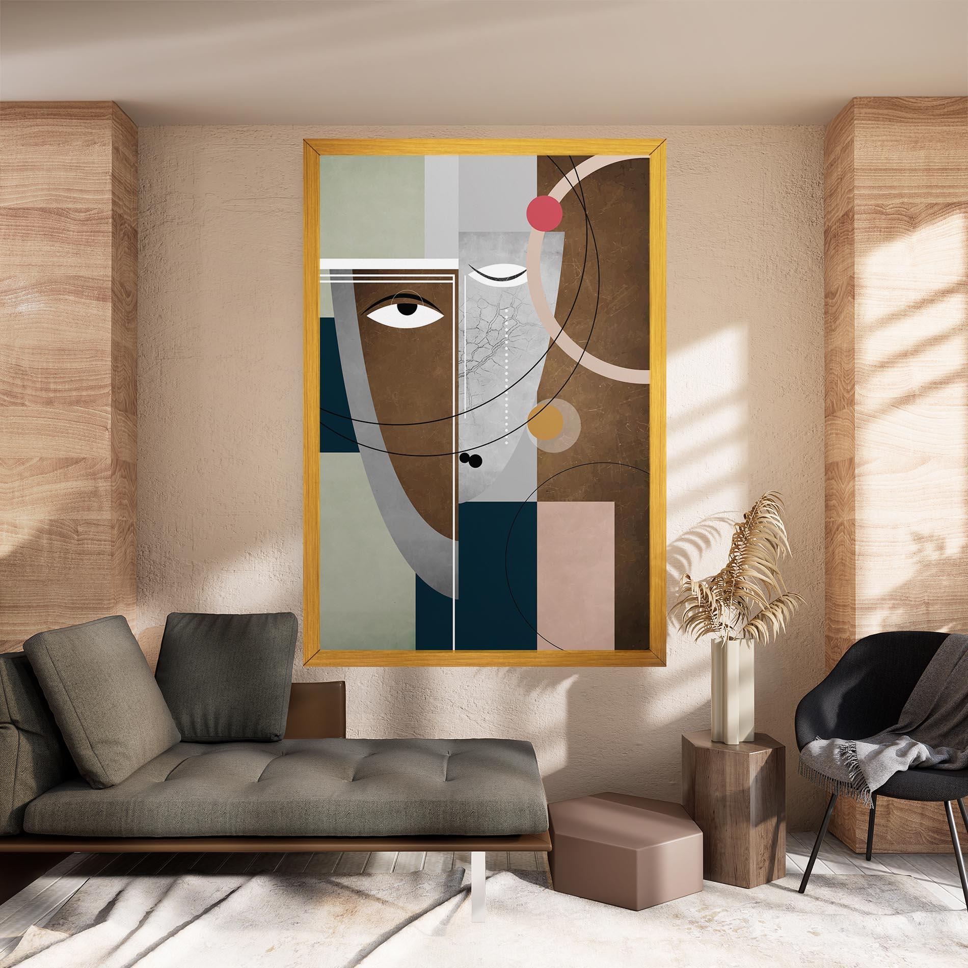 Leinwandbild Abstract Brown Face mockup 8