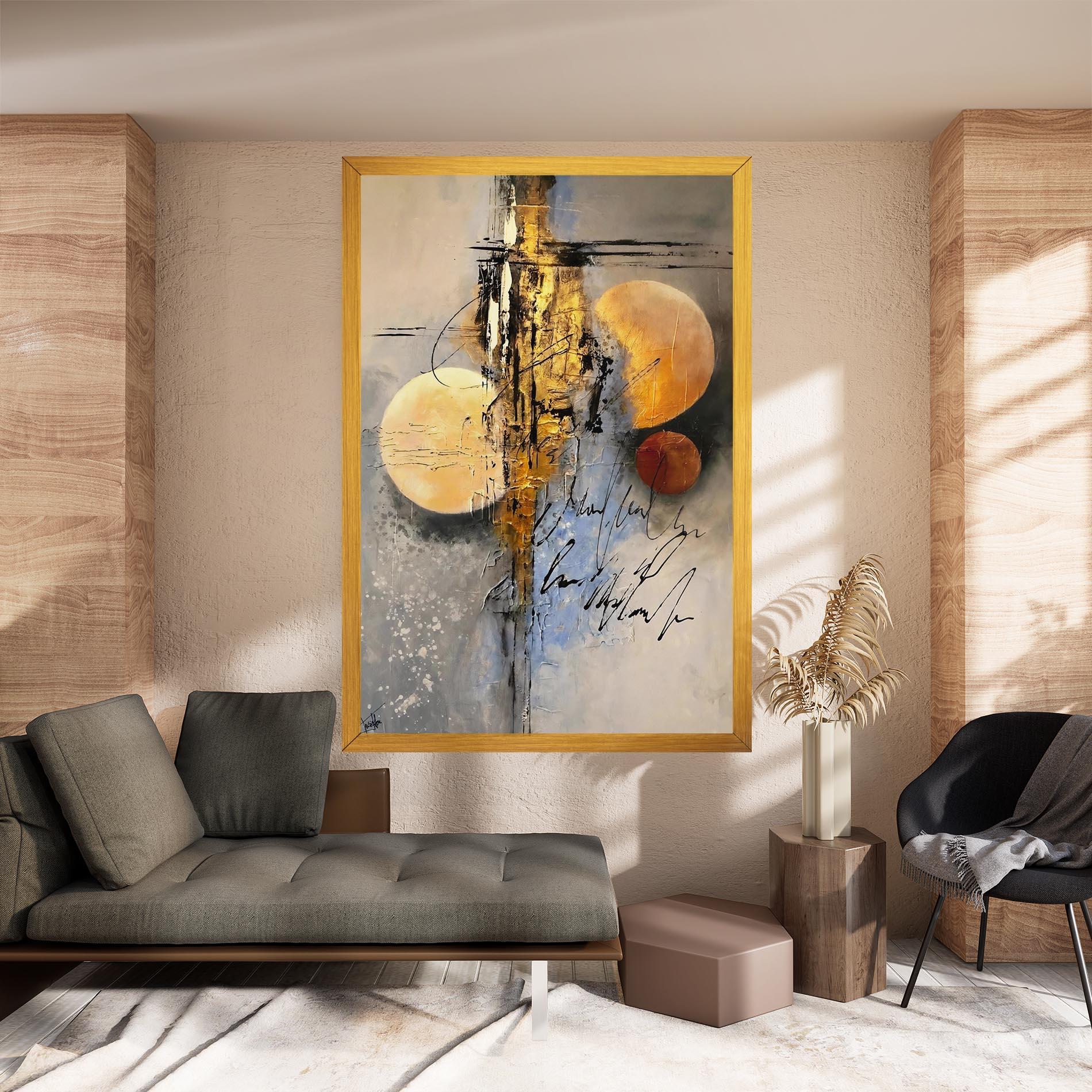 Leinwandbild Abstract Moons mockup 8